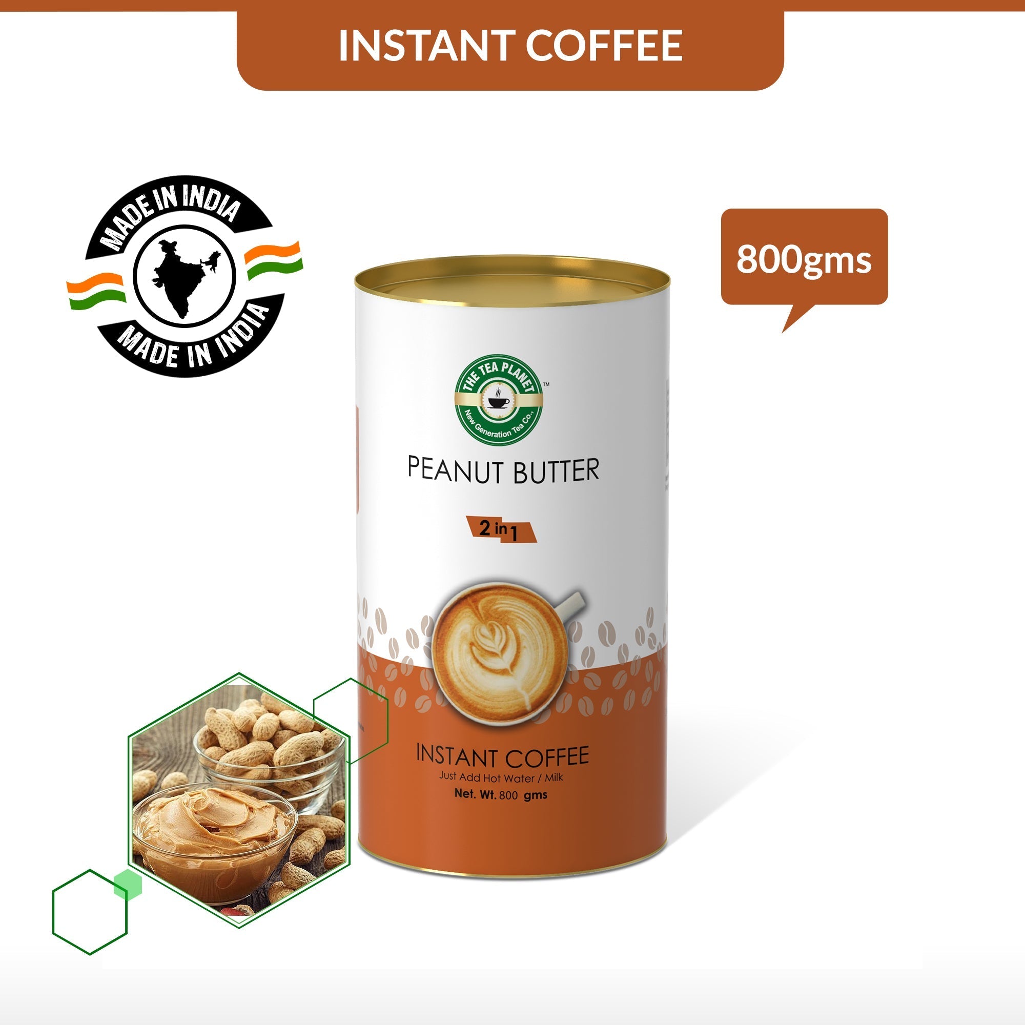 Peanut Butter Instant Coffee Premix (2 in 1) - 800 gms