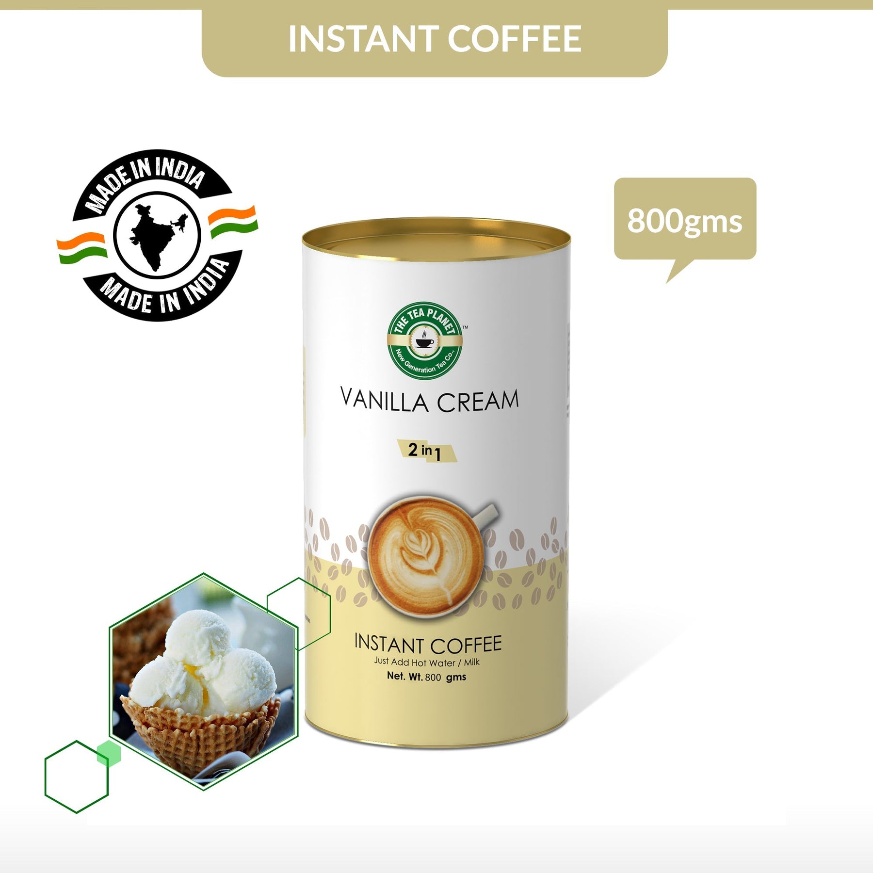 Vanilla Cream Instant Coffee Premix (2 in 1) - 400 gms