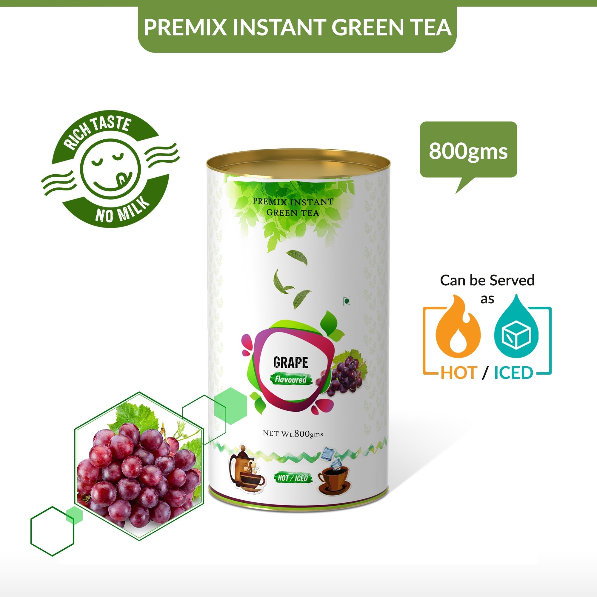 Grape Flavored Instant Green Tea - 800 gms