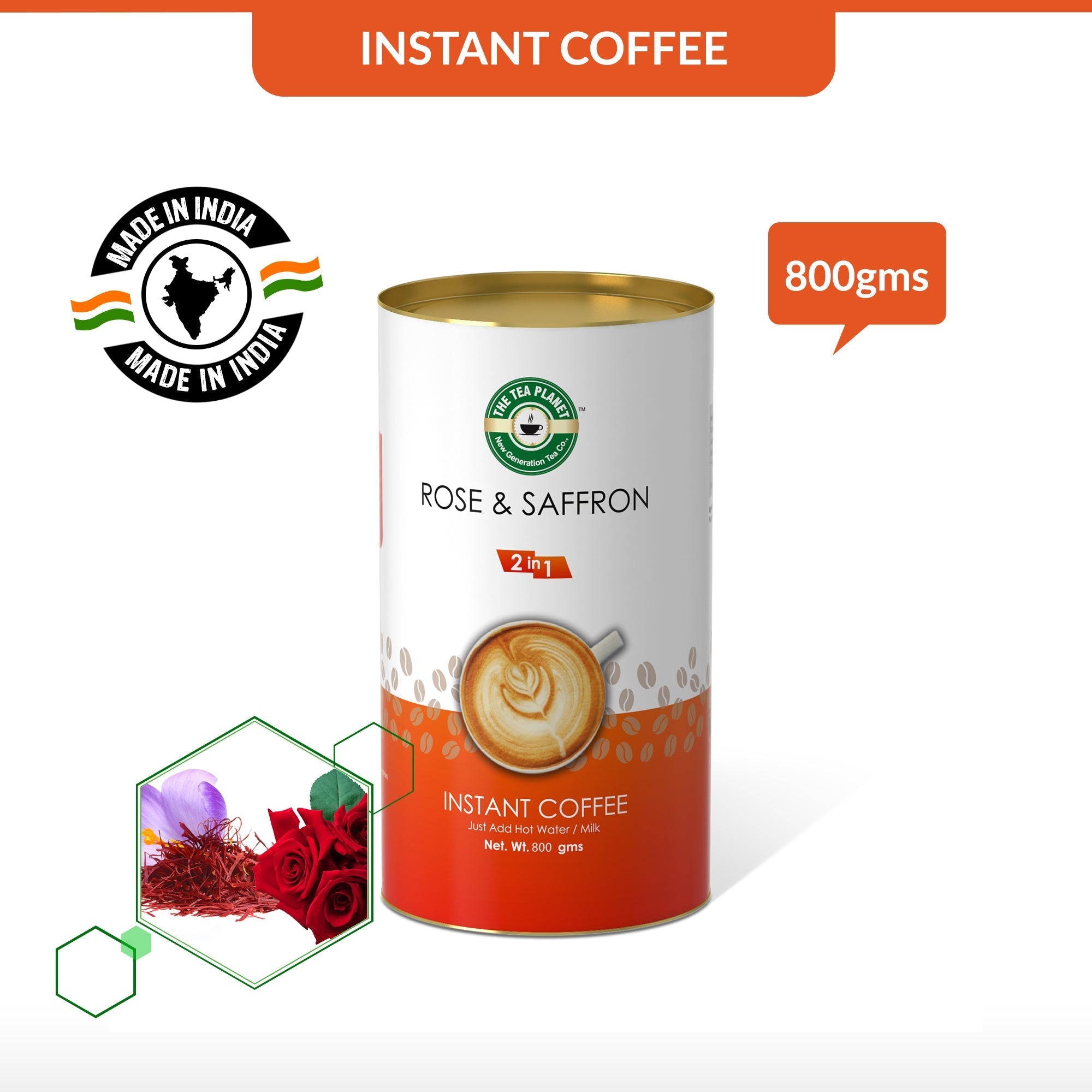Rose & Saffron Instant Coffee Premix (2 in 1) - 800 gms