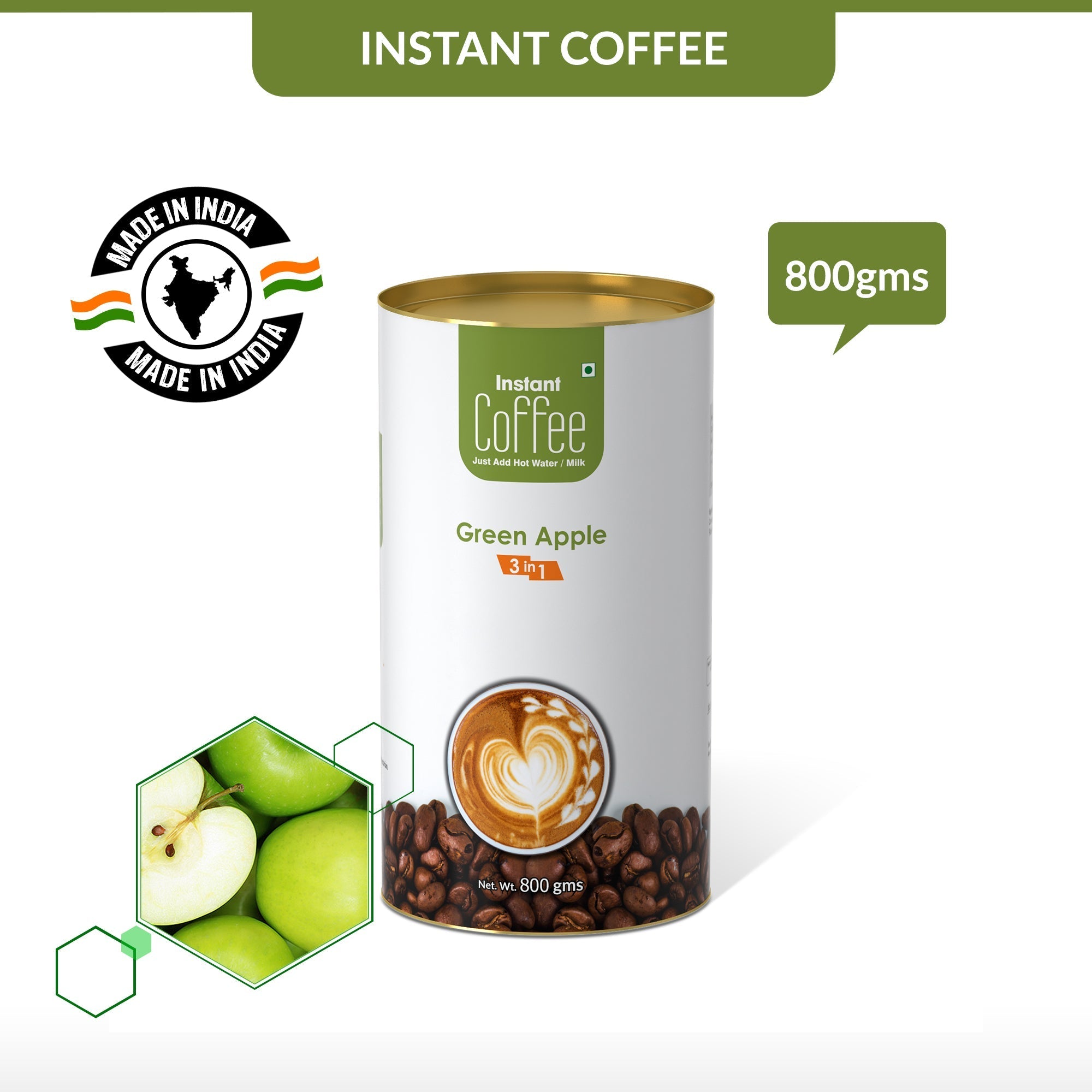 Green Apple Instant Coffee Premix (3 in 1) - 800 gms