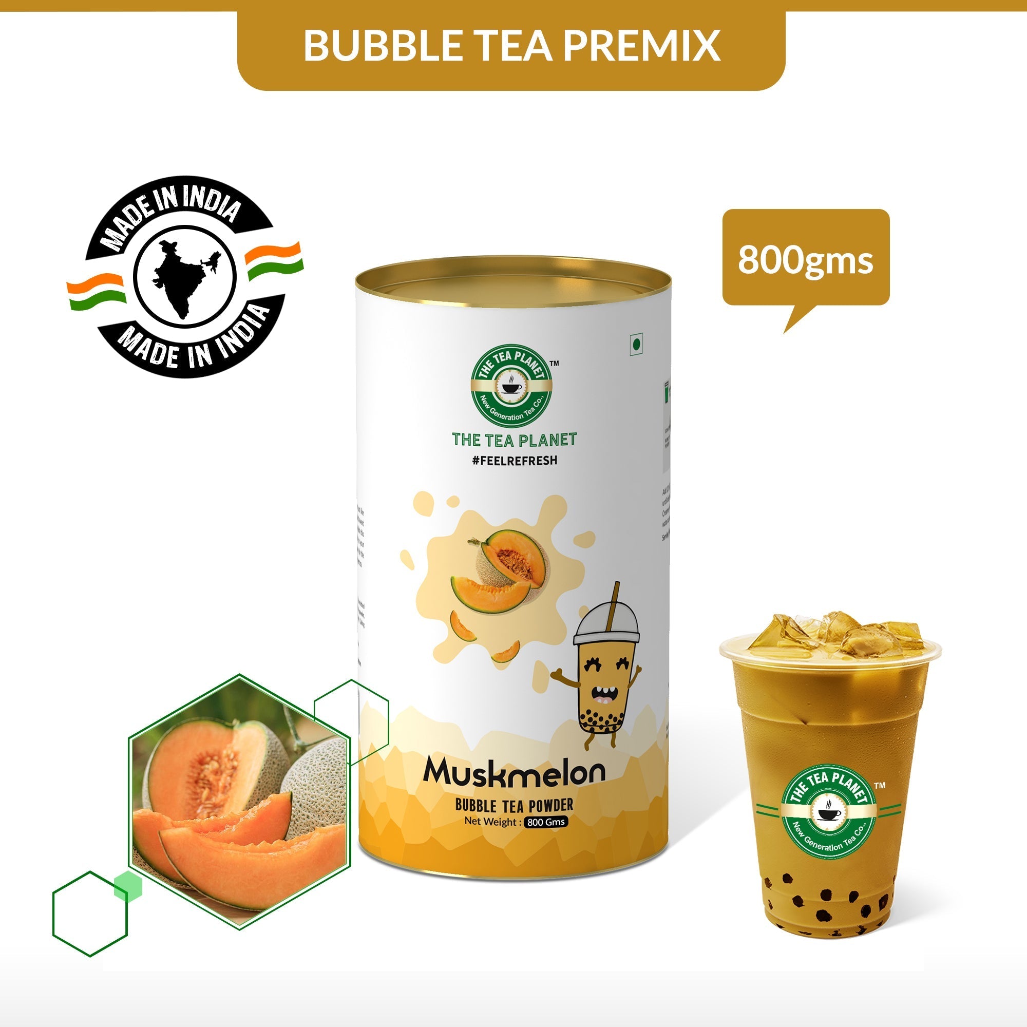Muskmelon Bubble Tea Premix - 800 gms