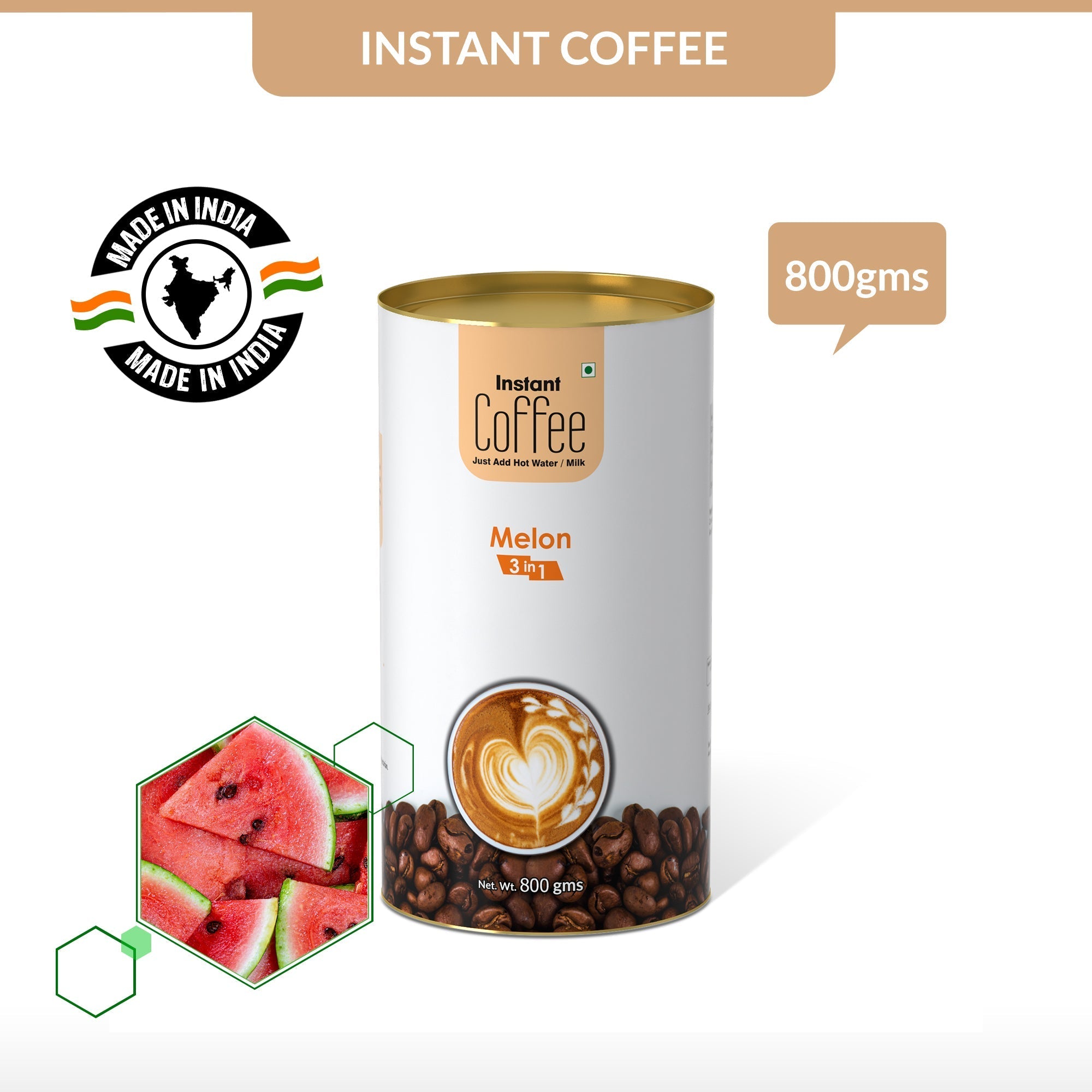 Melon Instant Coffee Premix (3 in 1) - 800 gms