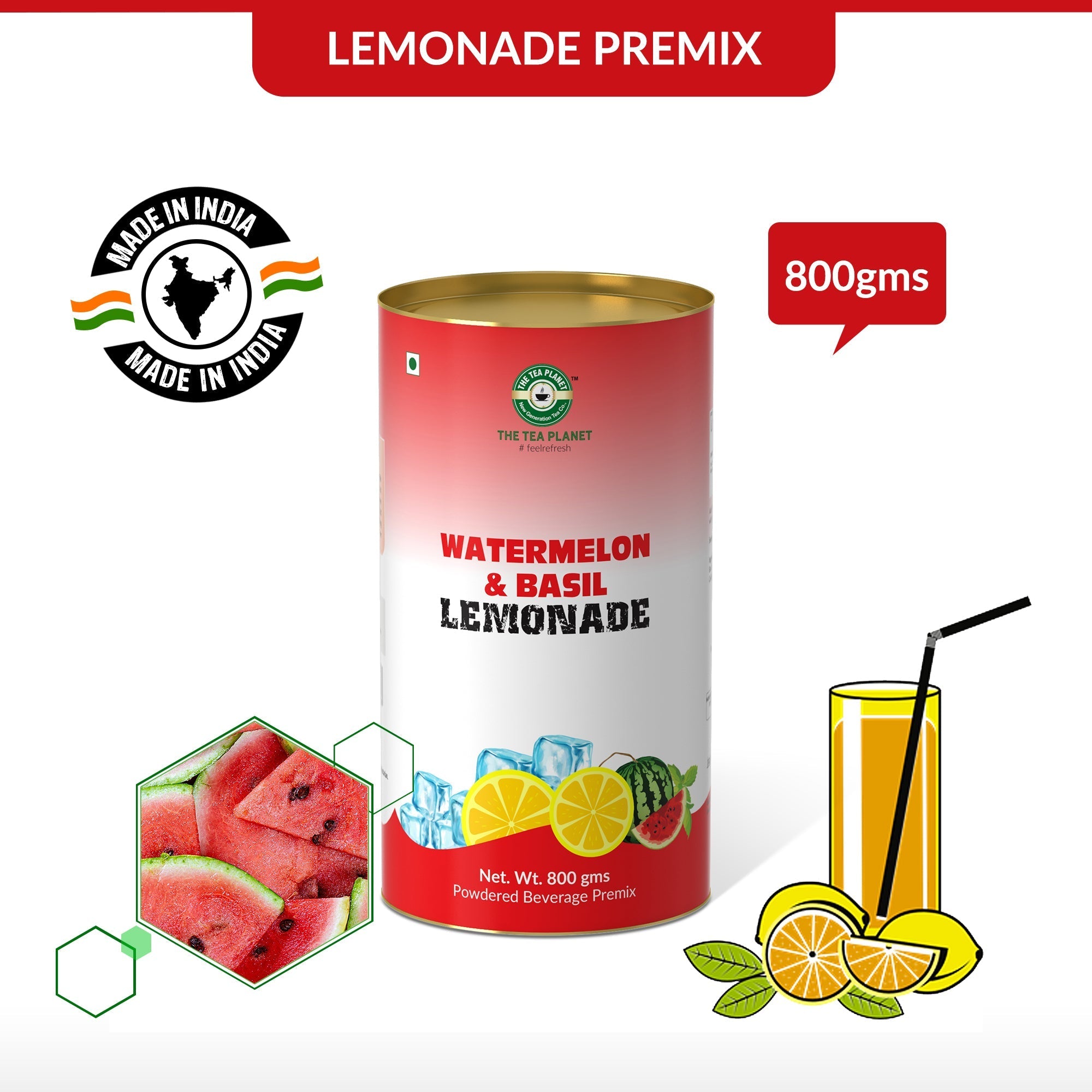 Watermelon & Basil Lemonade Premix - 800 gms