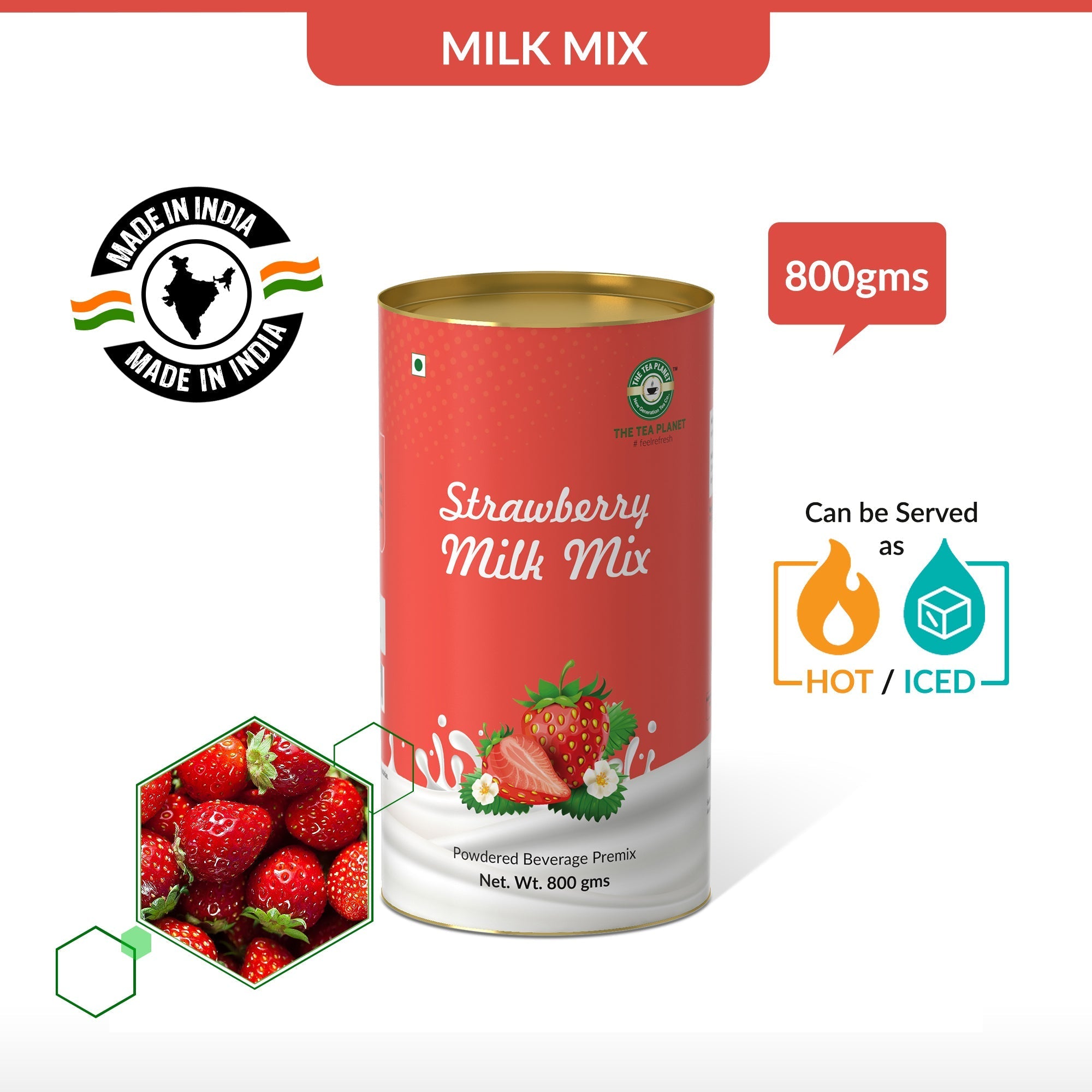 Strawberry Flavor Milk Mix - 800 gms