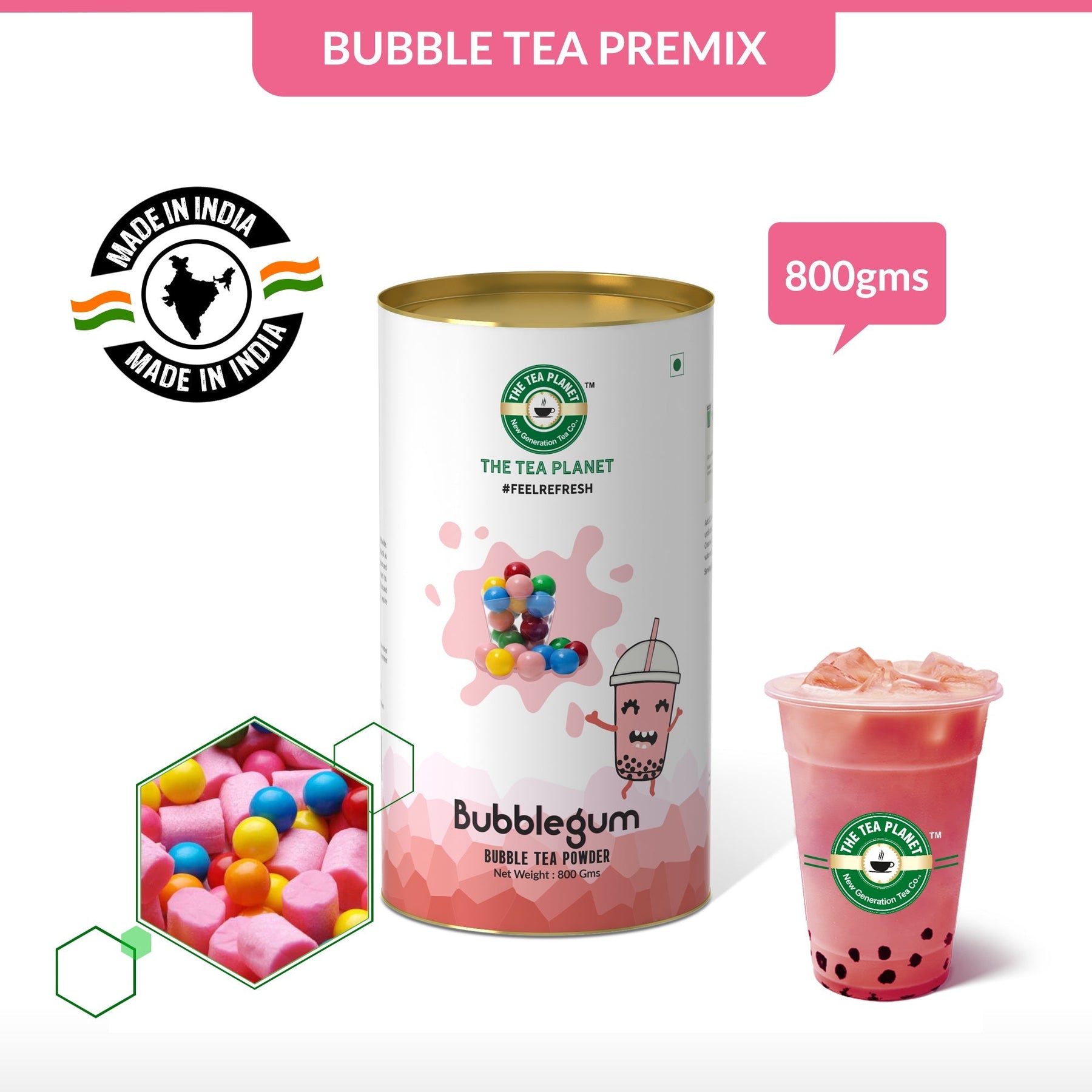 Bubblegum Bubble Tea Premix - 800 gms