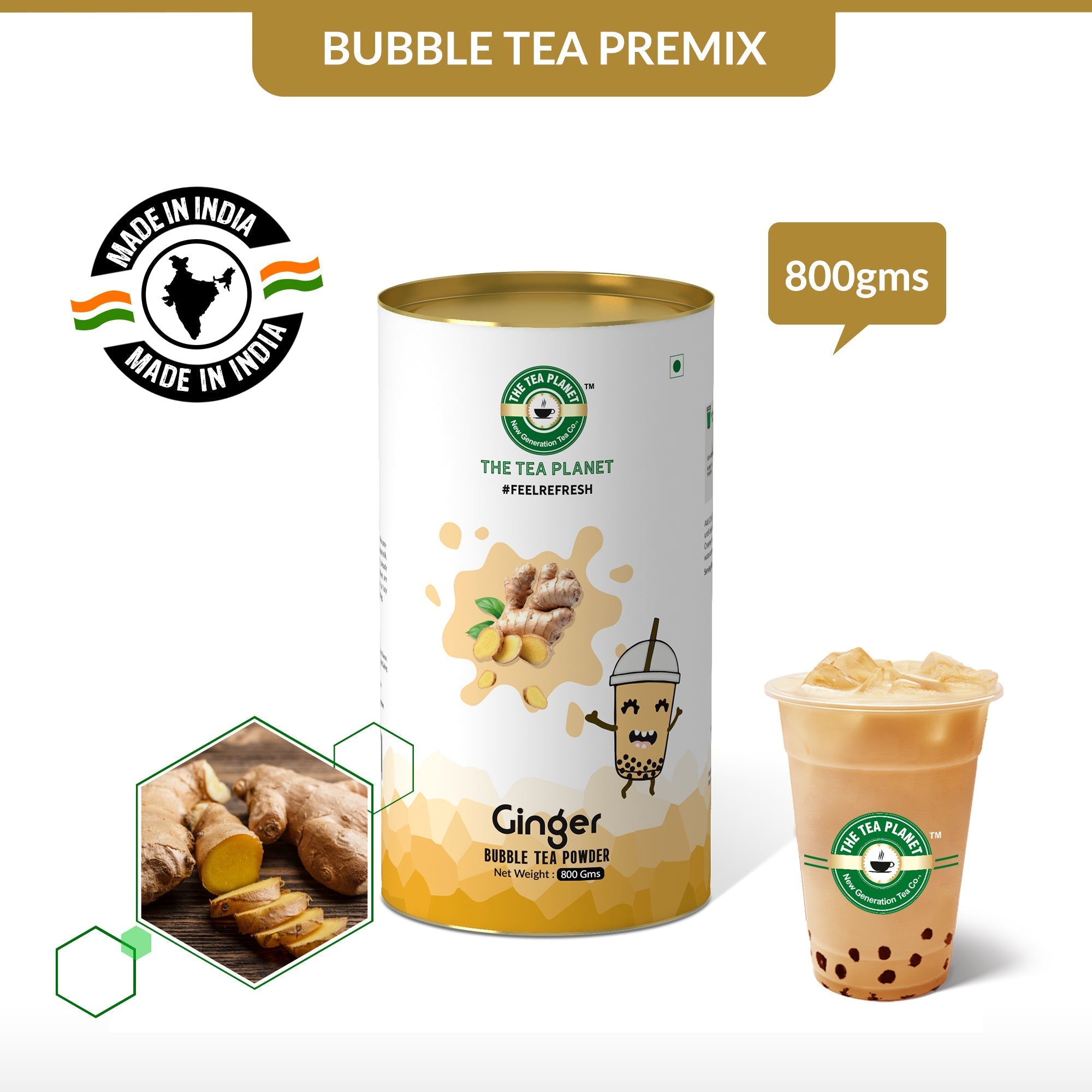 Ginger Bubble Tea Premix - 800 gms