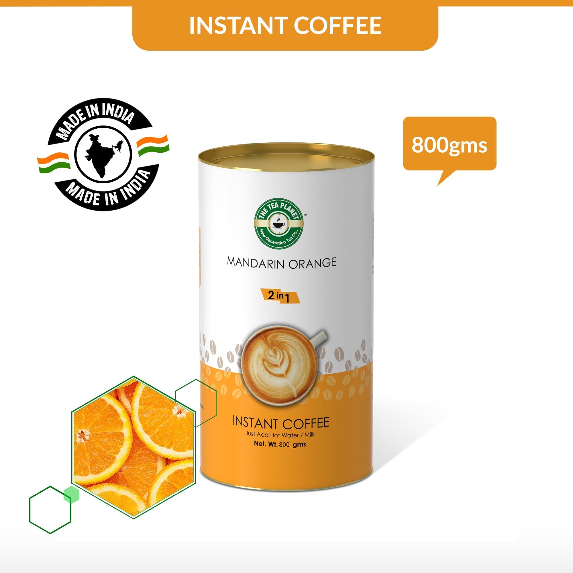 Mandarin Orange Instant Coffee Premix (2 in 1) - 800 gms