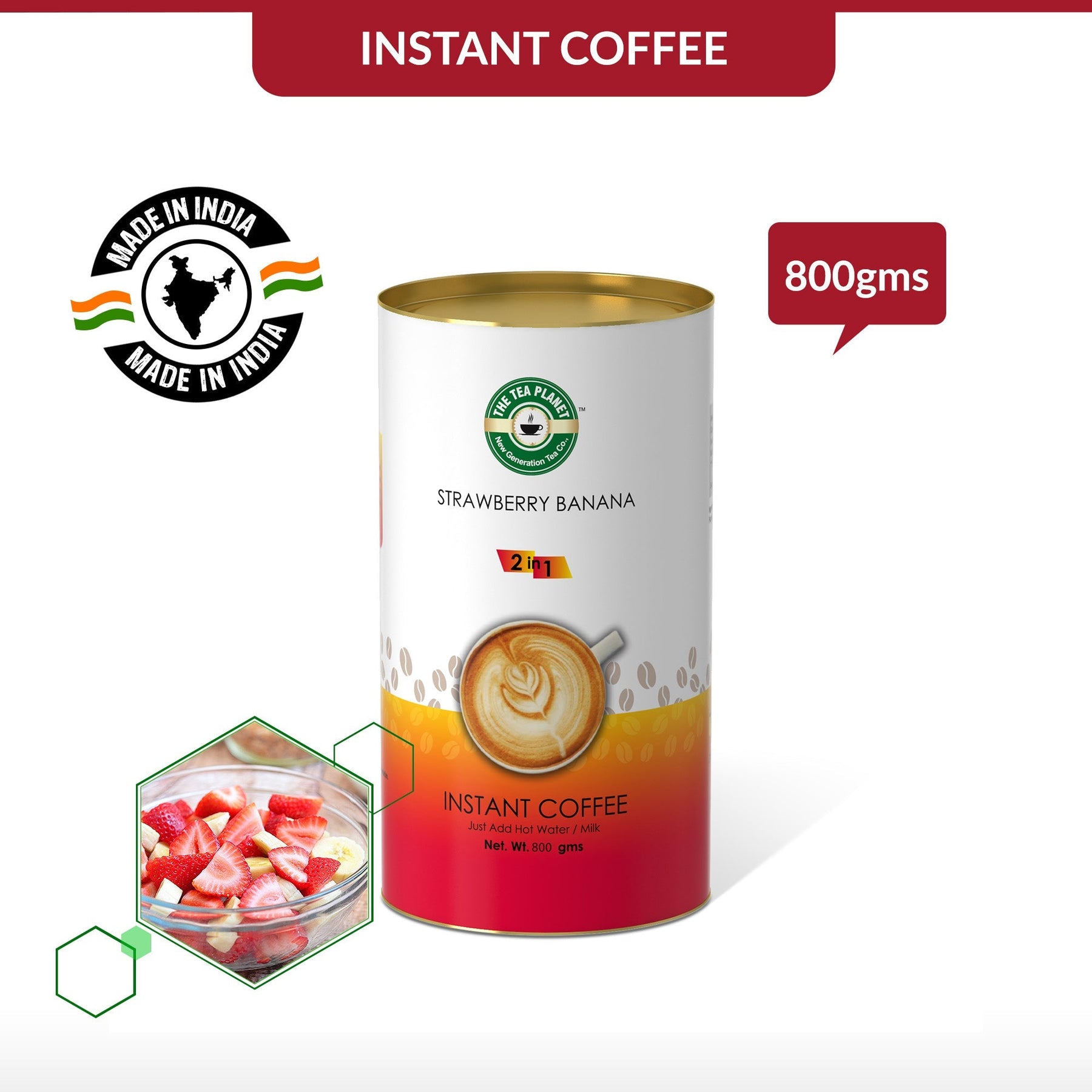 Strawberry Banana Instant Coffee Premix (2 in 1) - 400 gms
