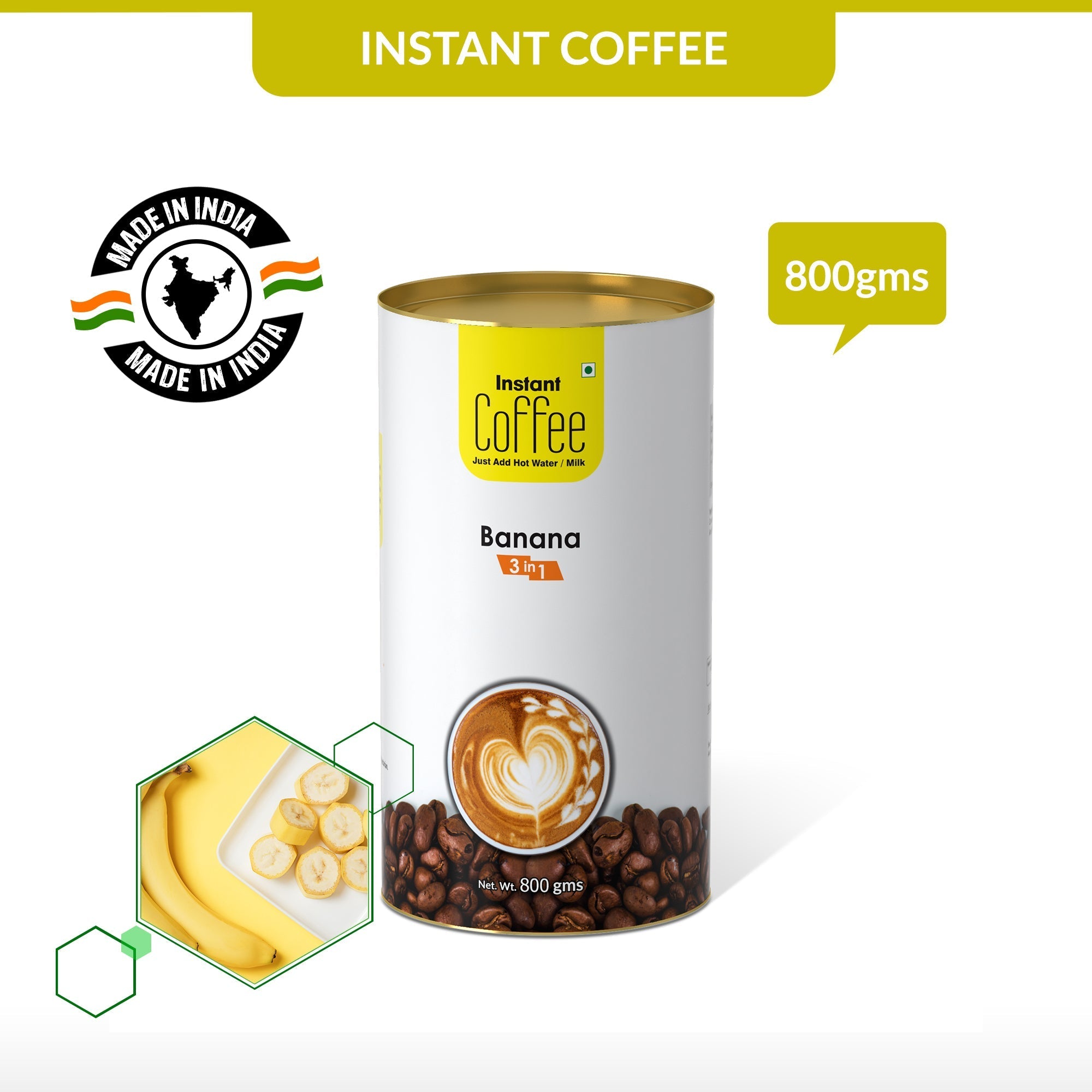 Banana Instant Coffee Premix (3 in 1) - 800 gms