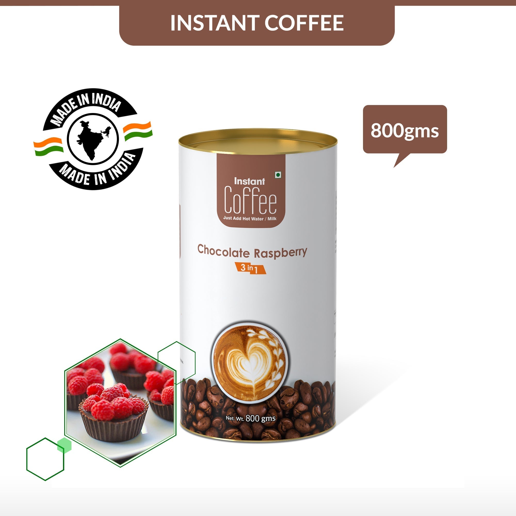 Chocolate Raspberry Instant Coffee Premix (3 in 1) - 800 gms