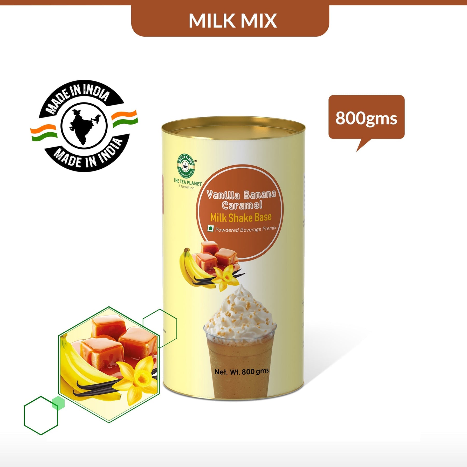 Vanilla Banana Caramel Milkshake Mix - 400 gms