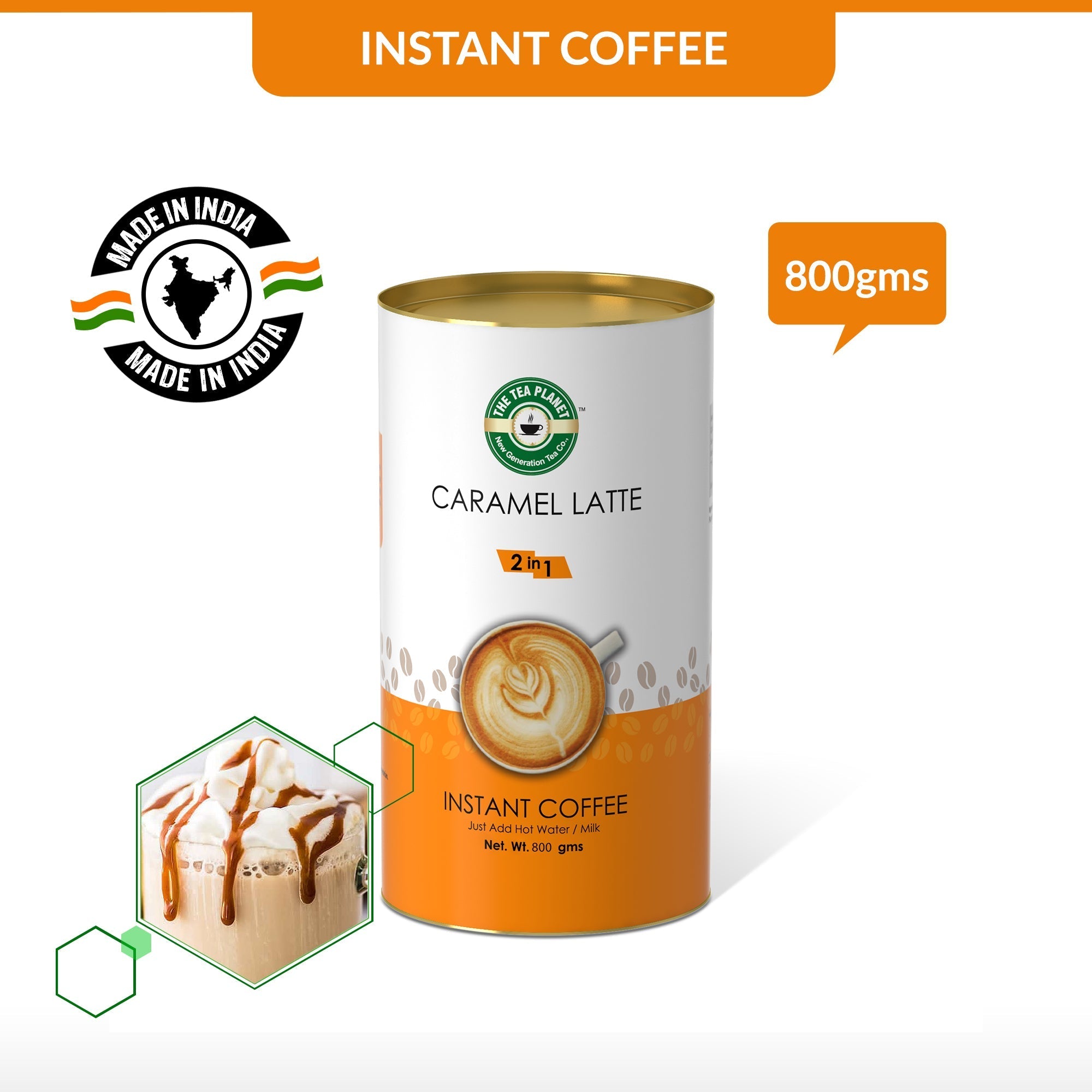 Caramel Latte Instant Coffee Premix (2 in 1) - 800 gms