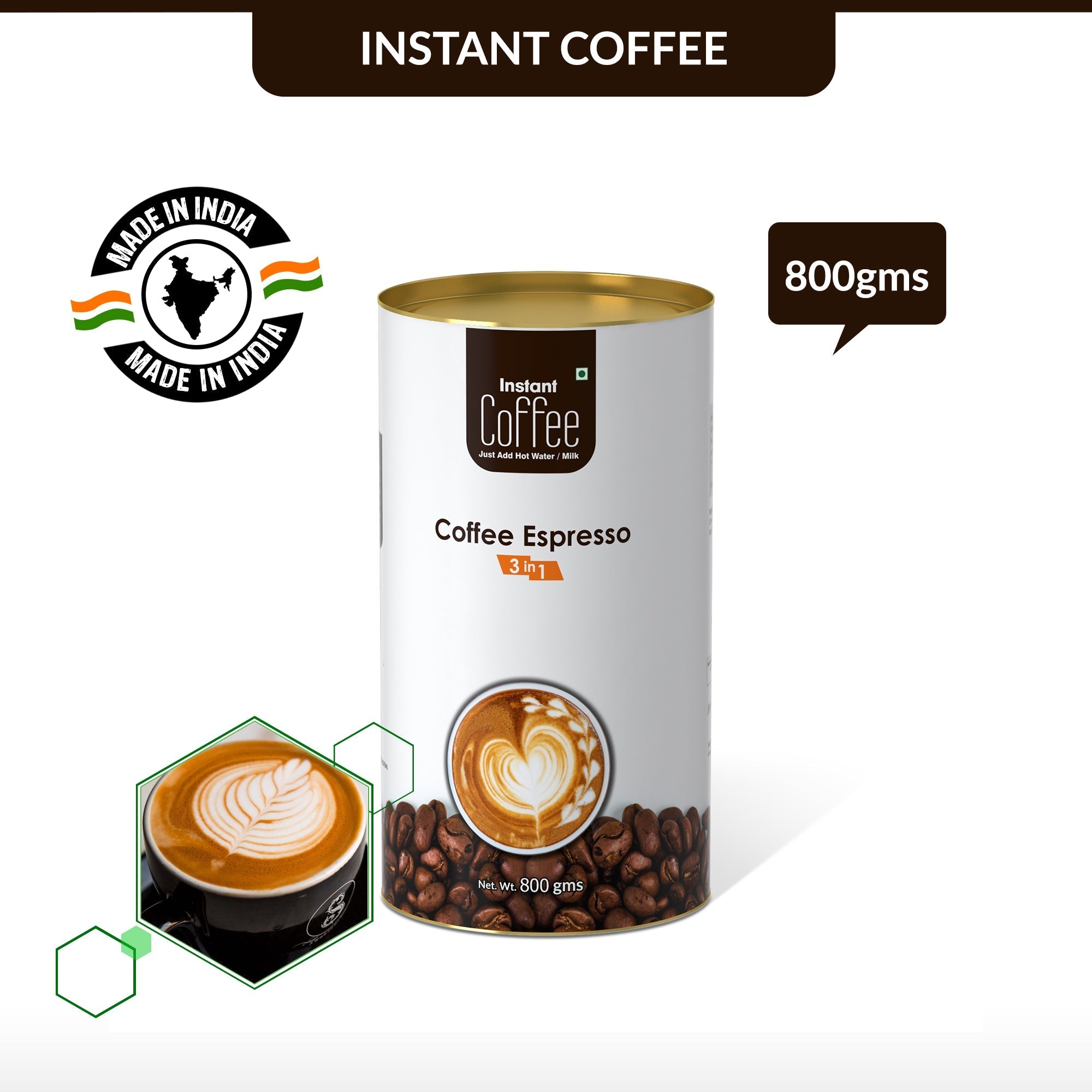 Coffee Espresso Instant Coffee Premix (3 in 1) - 800 gms