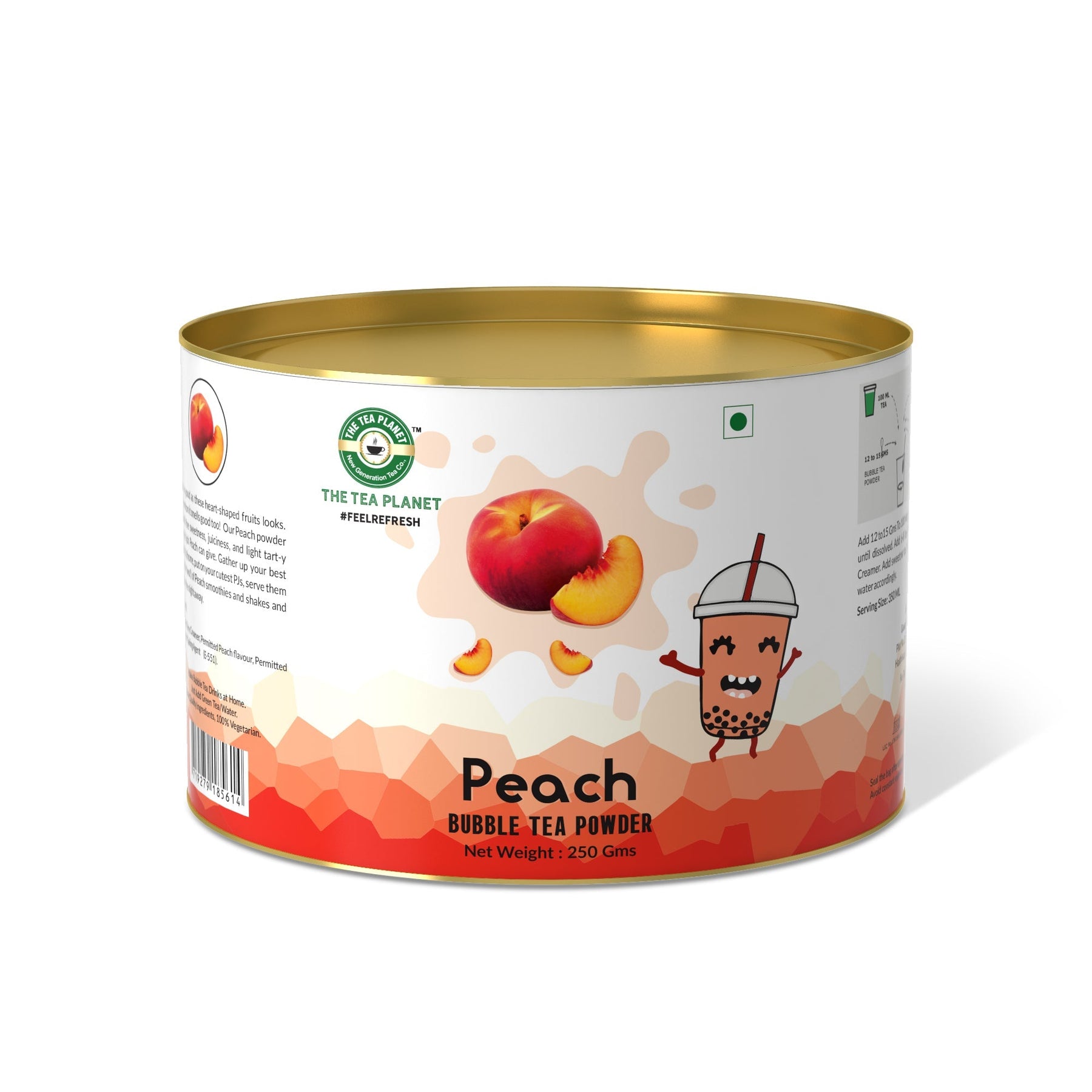 Peach Bubble Tea Premix - 400 gms
