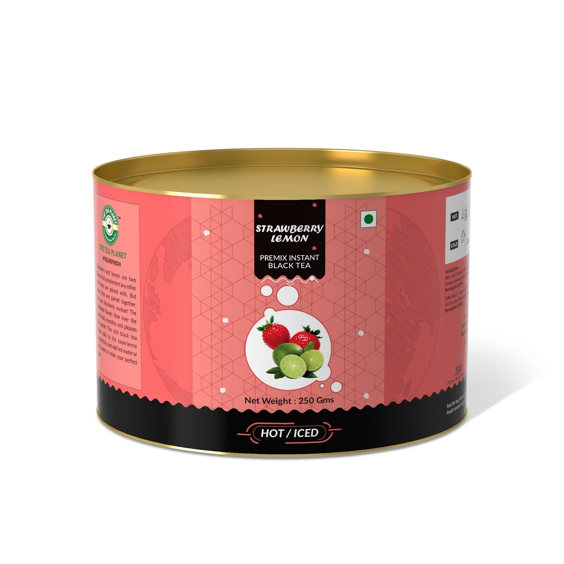 Strawberry Lemon Flavored Instant Black Tea - 800 gms
