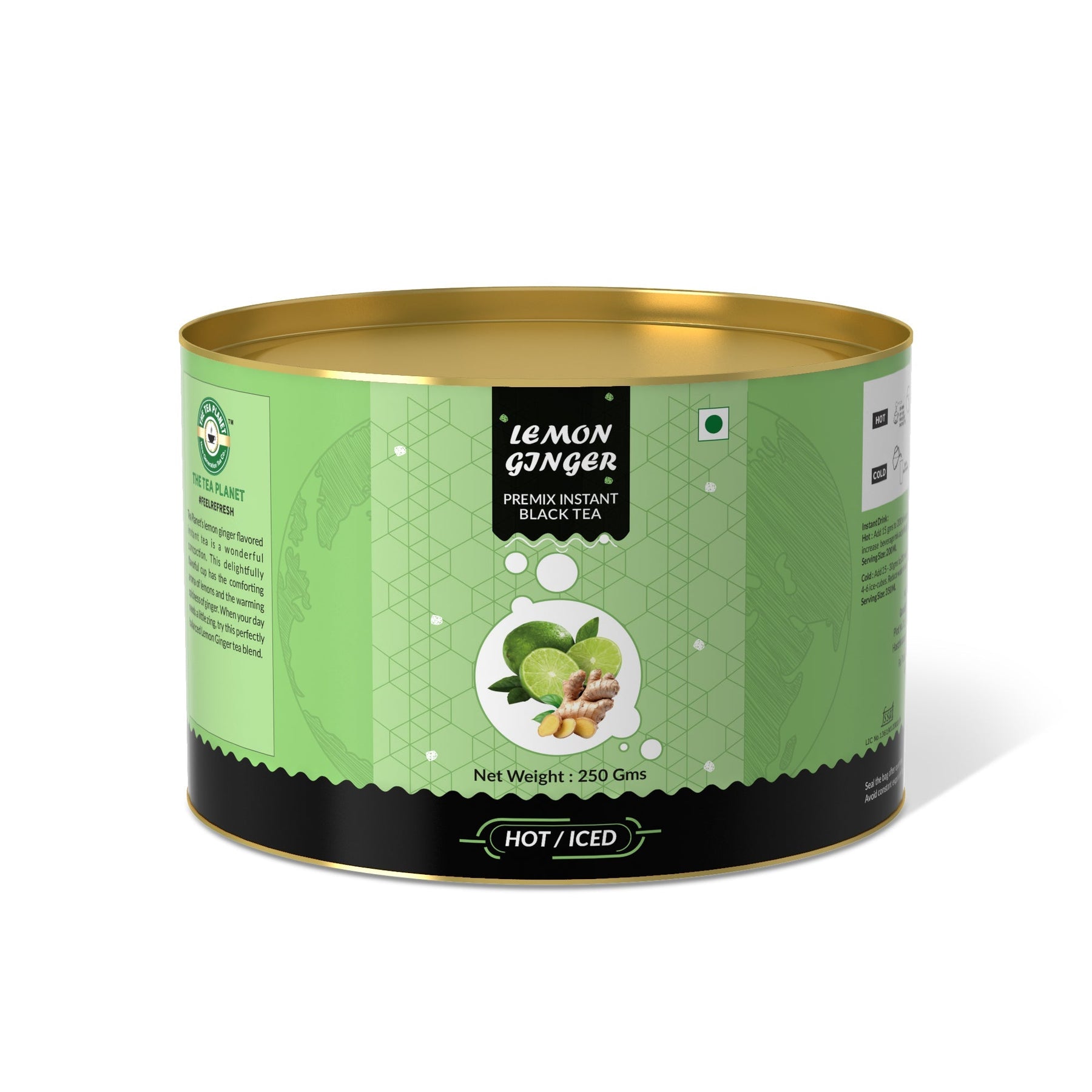 Lemon Ginger Flavored Instant Black Tea - 400 gms