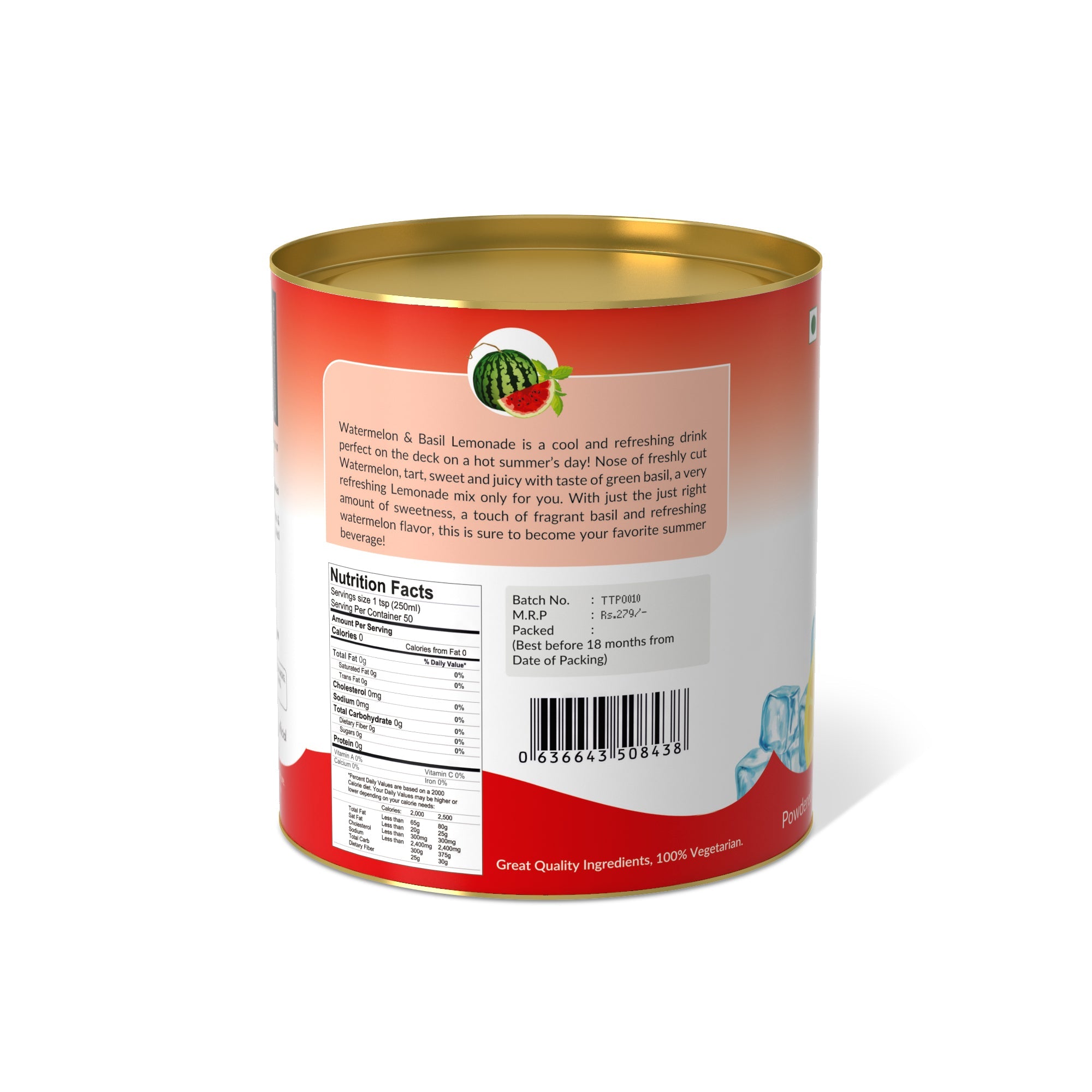 Watermelon & Basil Lemonade Premix - 800 gms