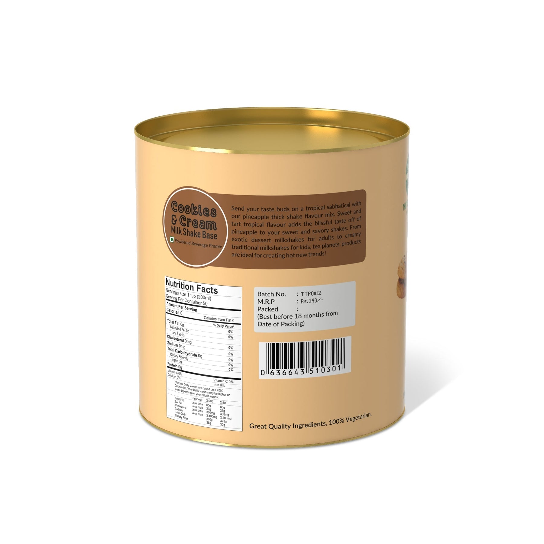 Cookies & Cream Milkshake Mix - 400 gms