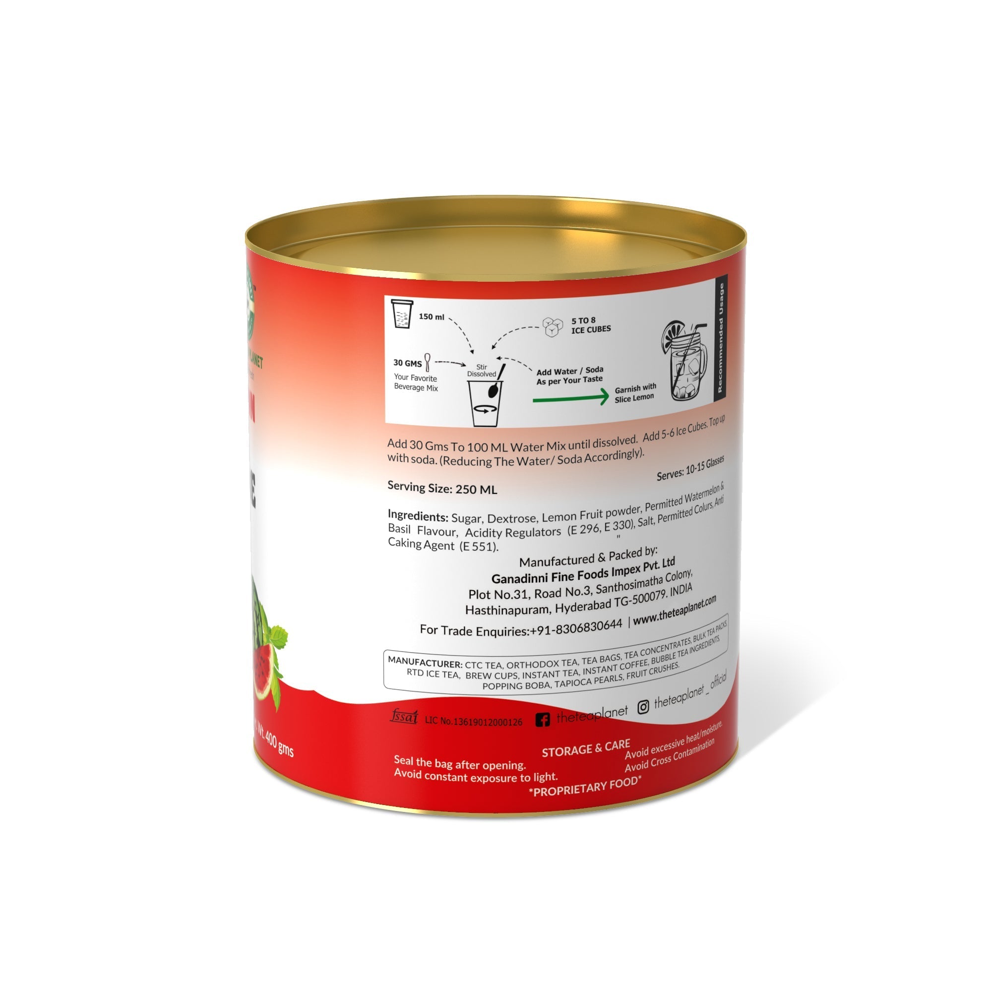 Watermelon & Basil Lemonade Premix - 800 gms