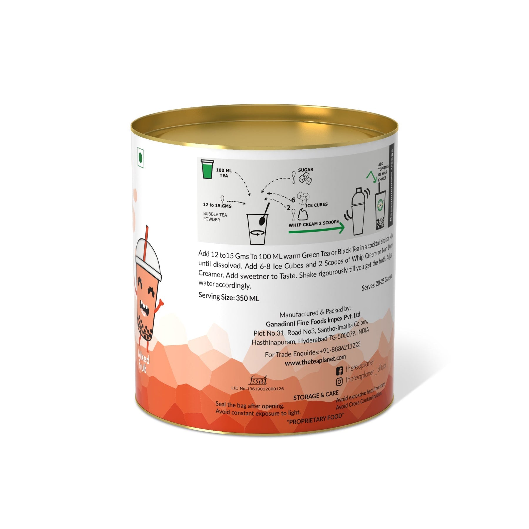 Tropical Mix Bubble Tea Premix - 800 gms