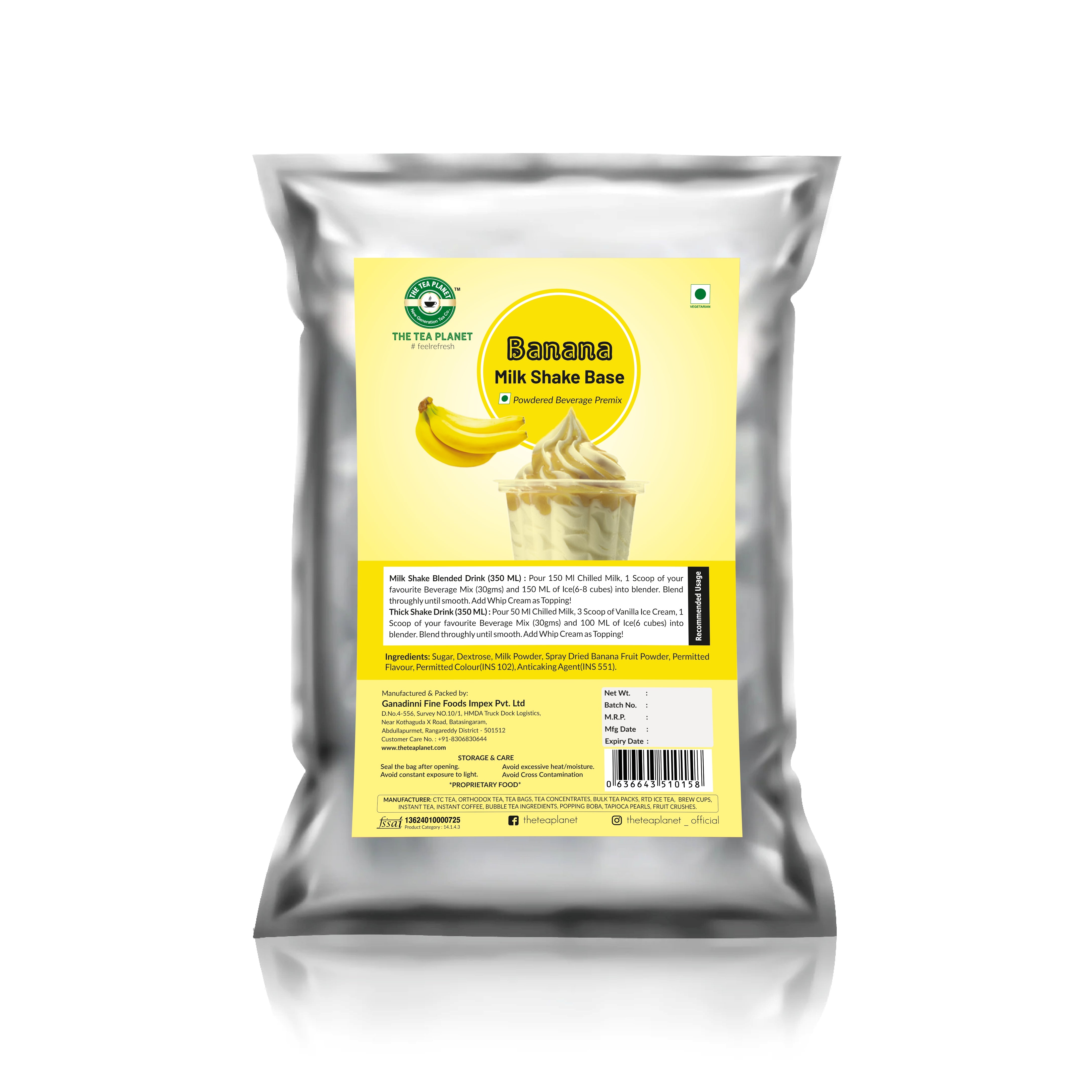 Banana Milkshake Mix - 1kg