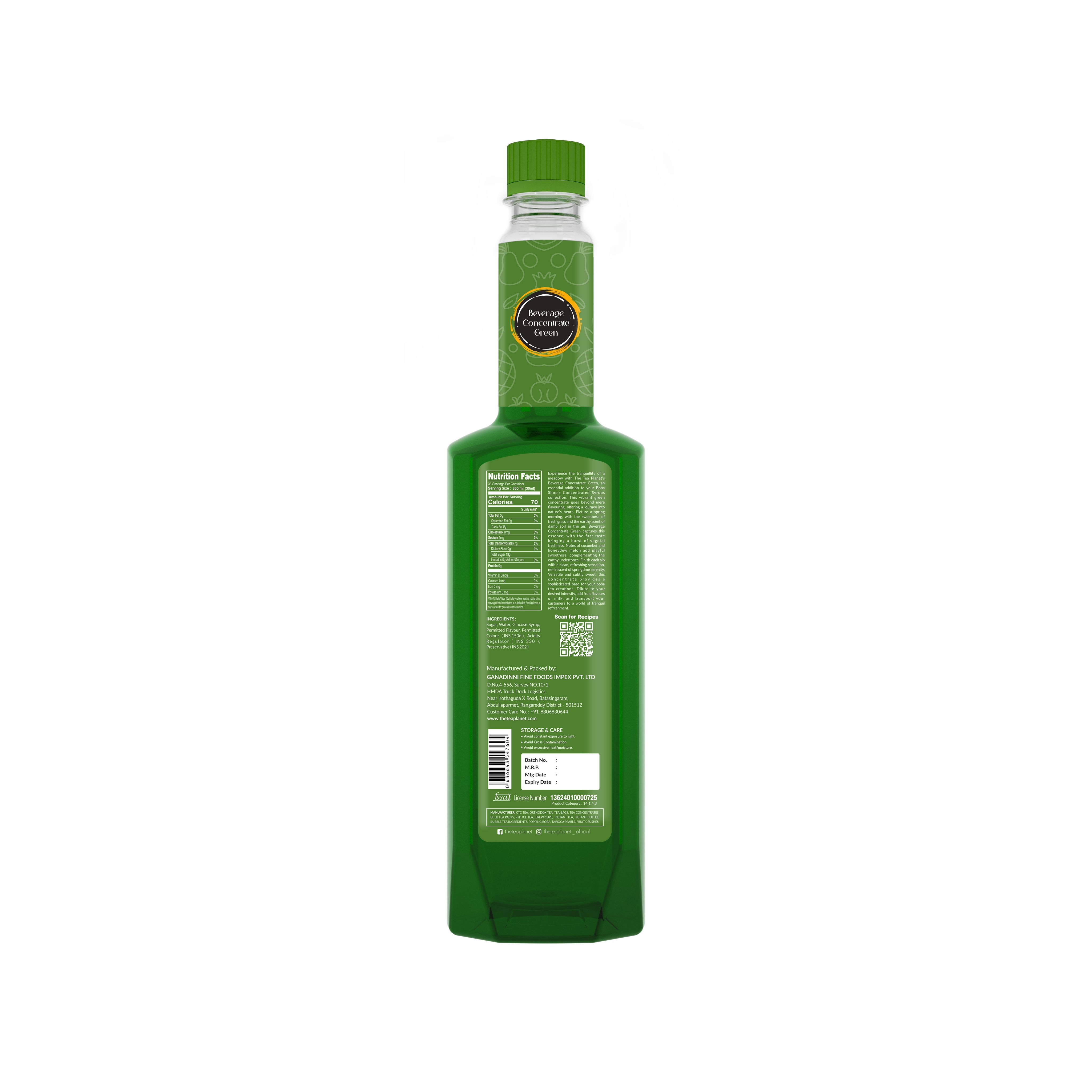 Beverage Concentrate Green - 1 Lt