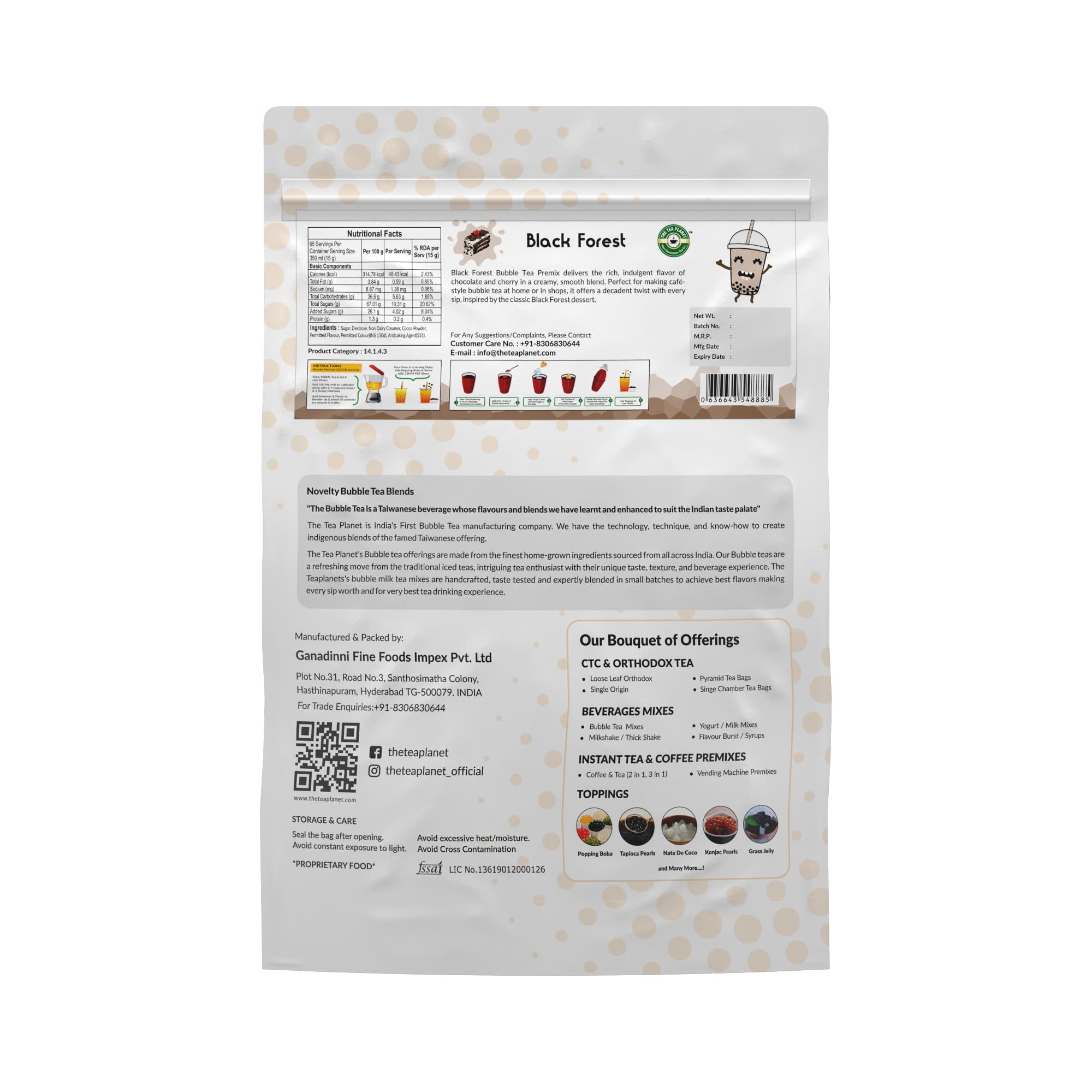 Black Forest Bubble Tea Premix - 1kg