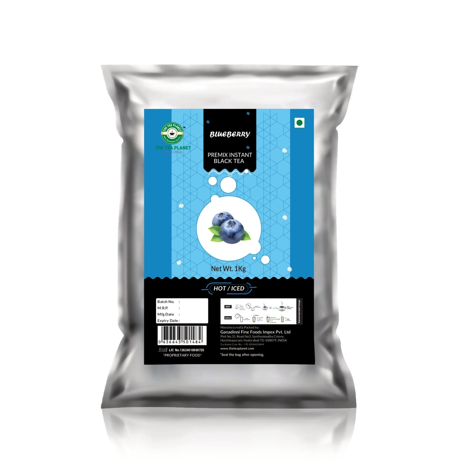 Blueberry Flavored Instant Black Tea