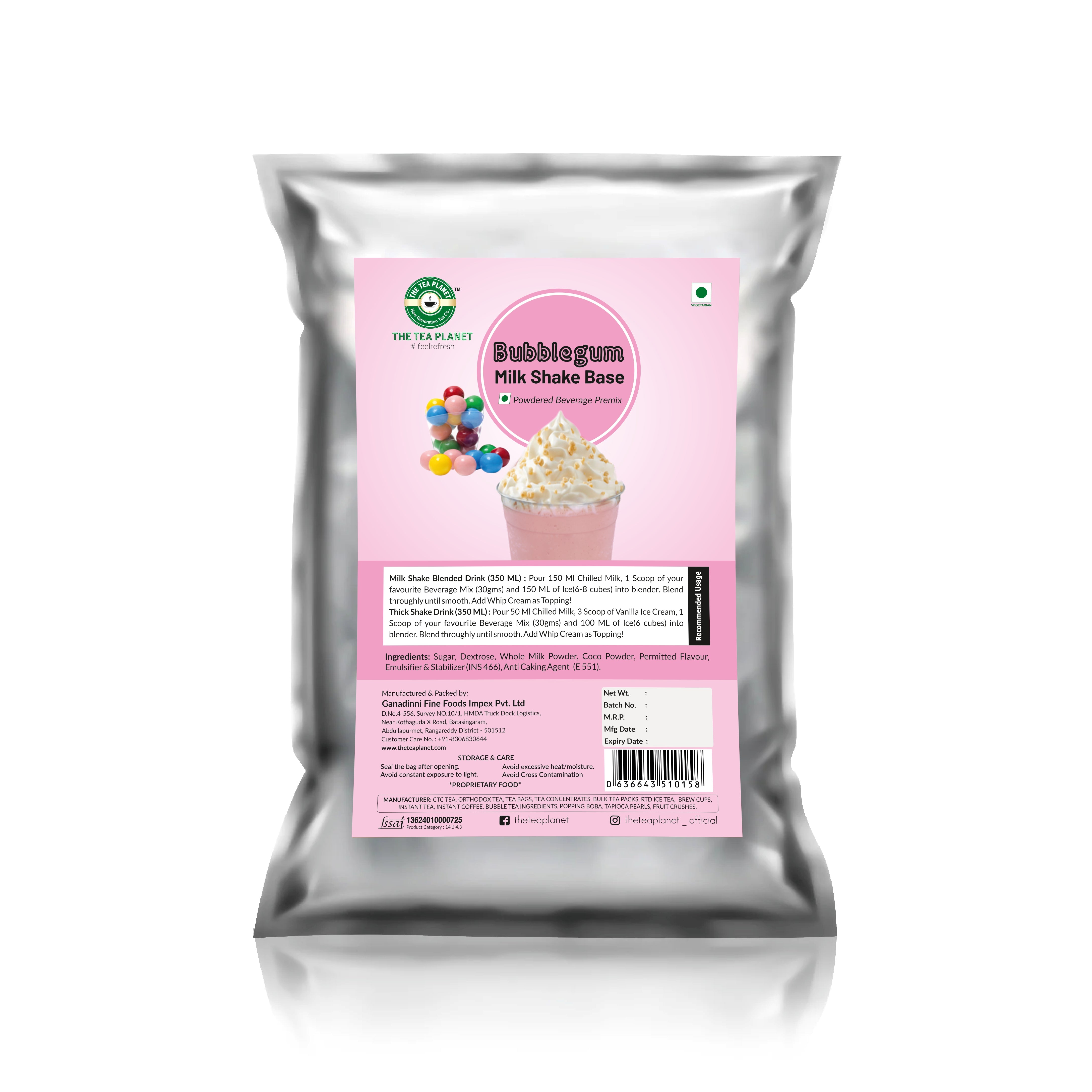 Bubble Gum Milkshake Mix - 1kg