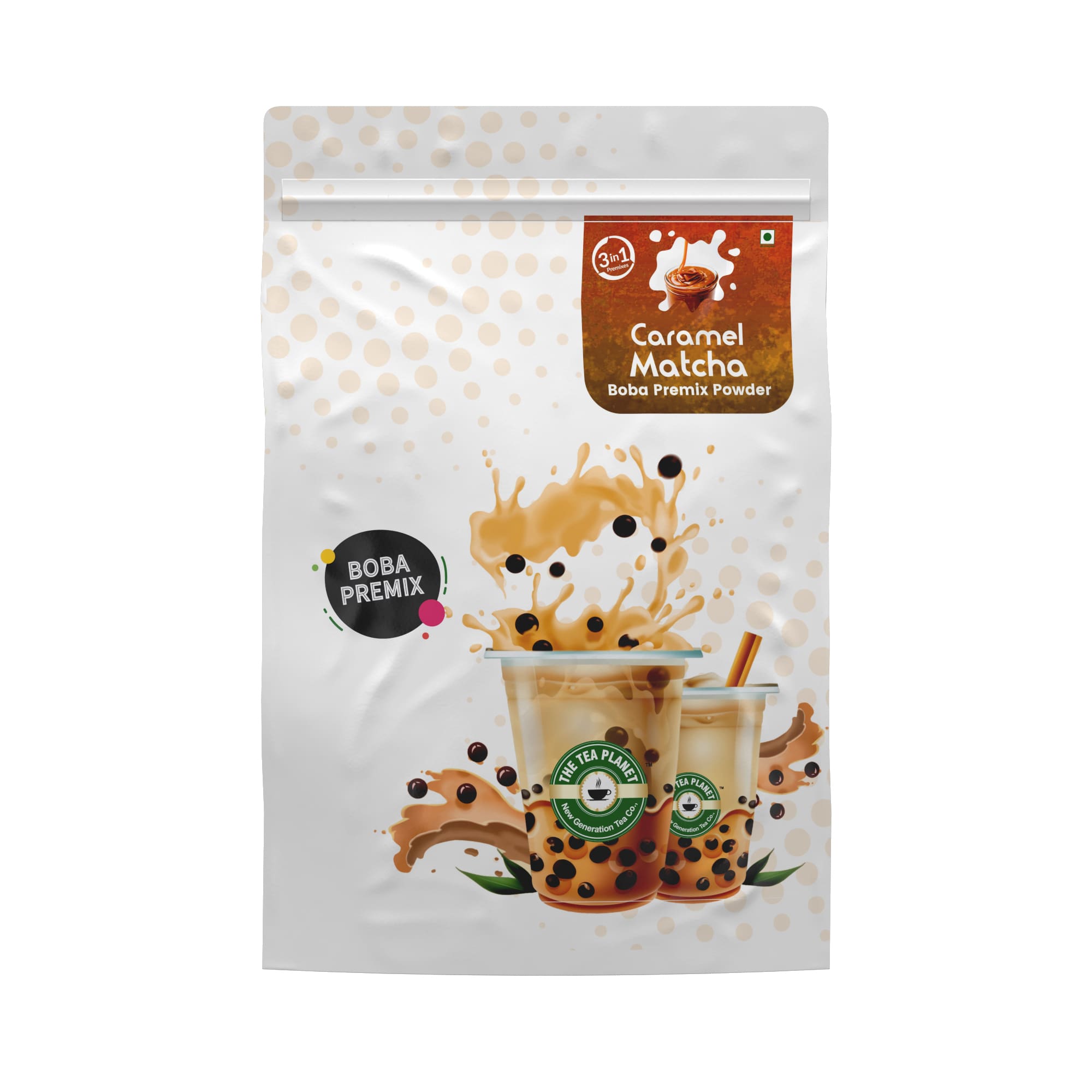 Caramel Matcha Bubble Tea Premix (3 in 1) - 1Kg
