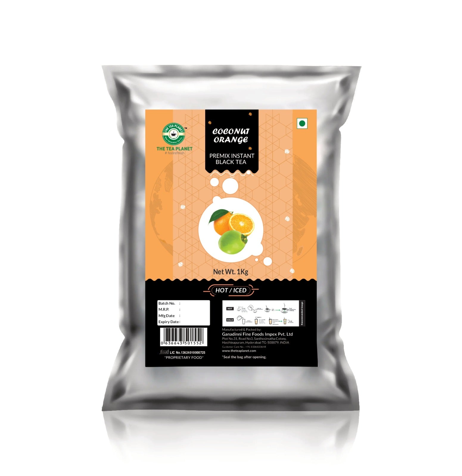 Cococnut Orange Flavored Instant Black Tea