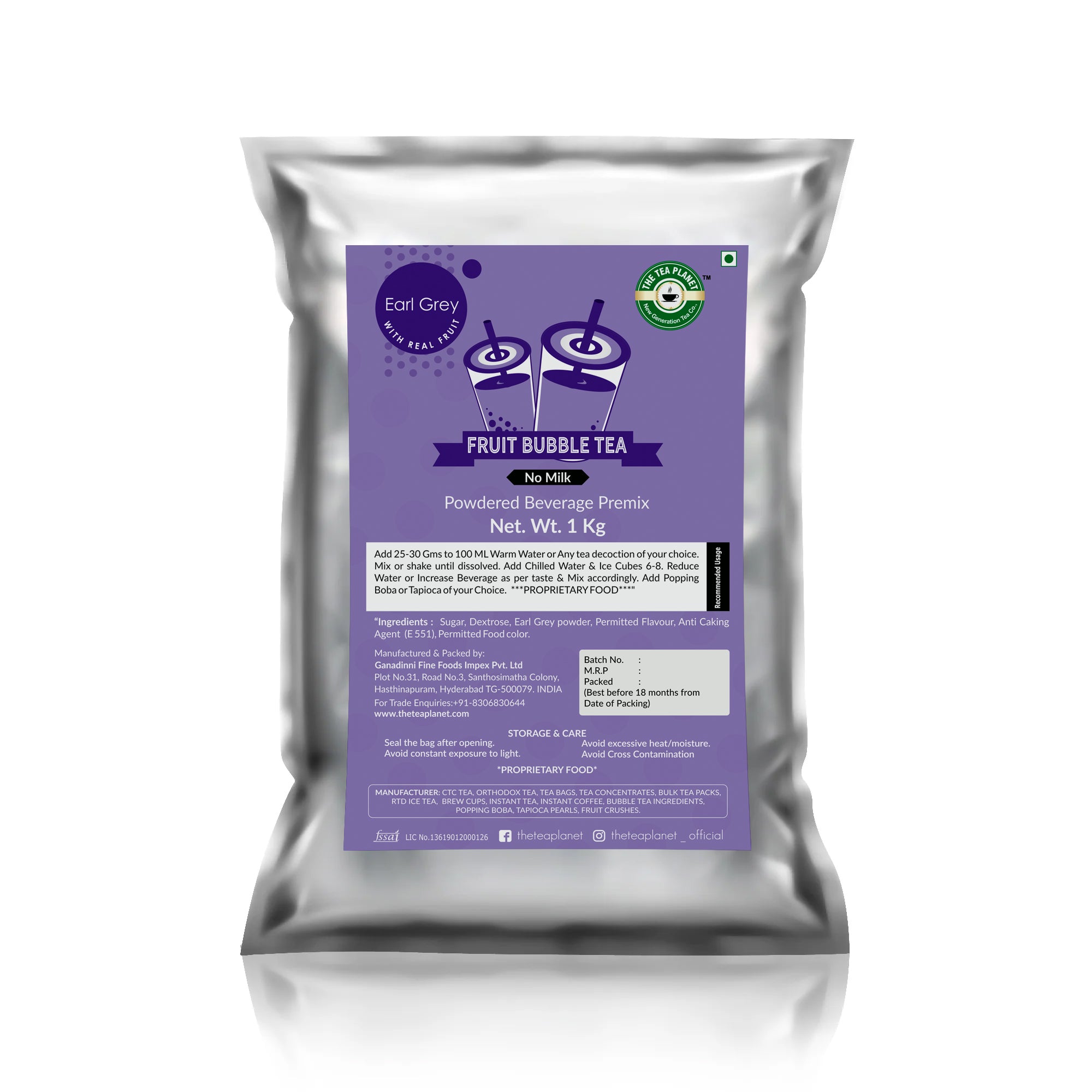 Earl Grey Bubble Tea Premix - 1 kg