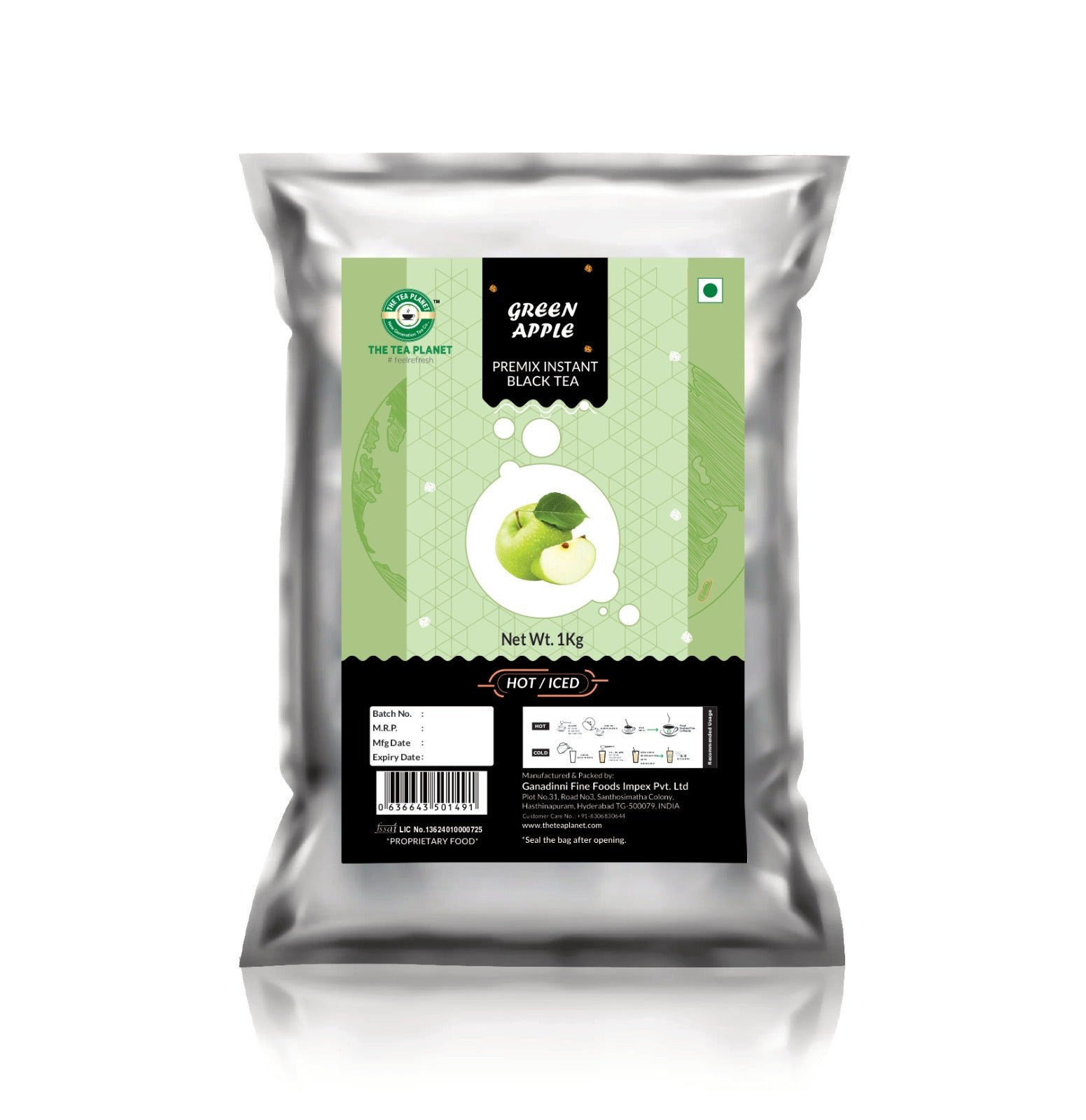 Green Apple Flavored Instant Black Tea