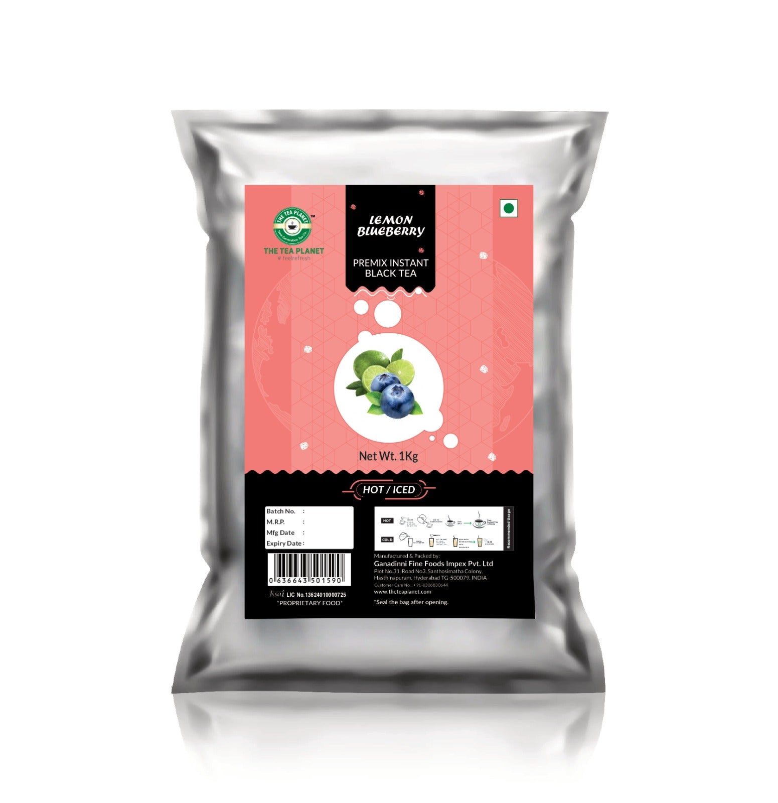 Lemon Blueberry Flavored Instant Black Tea