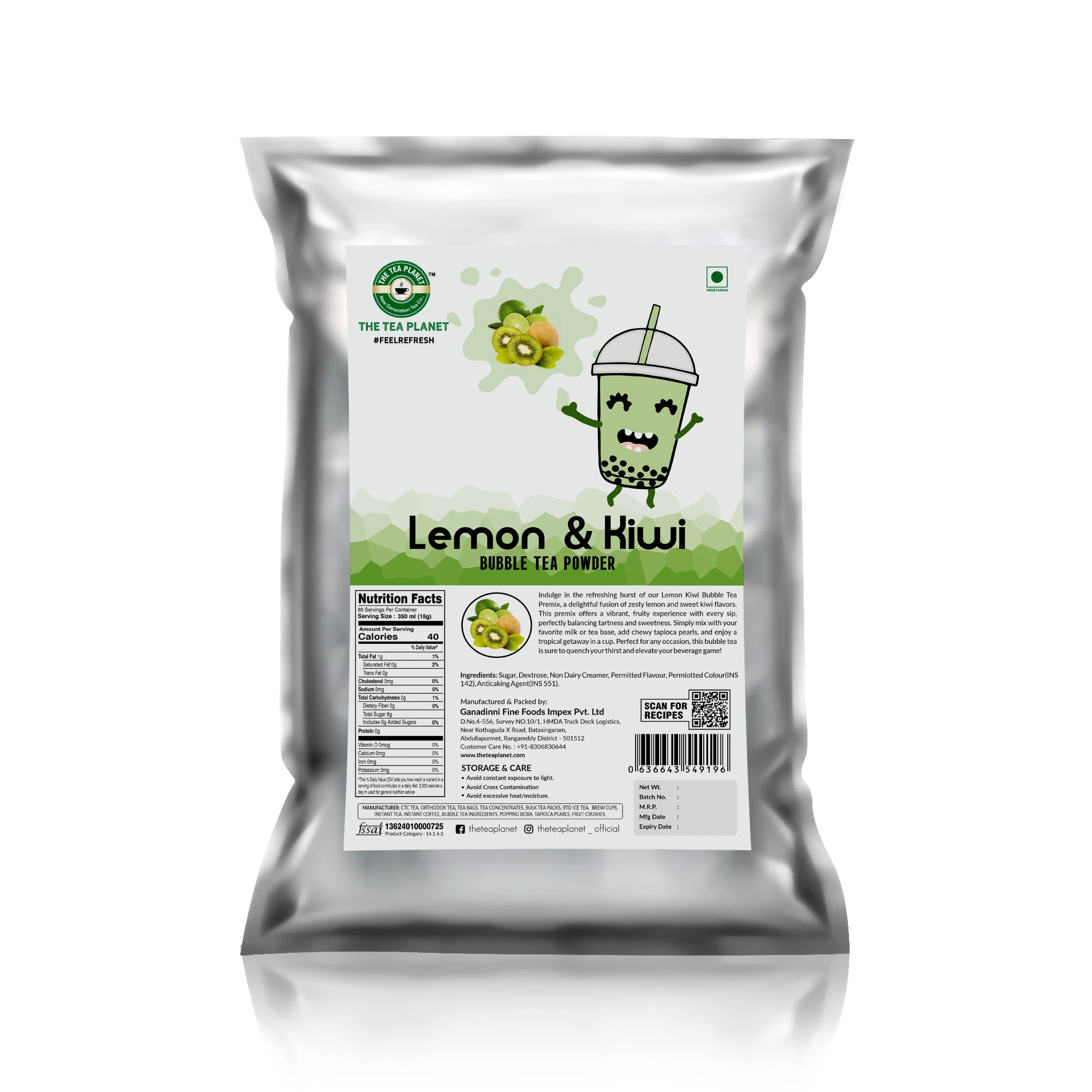 Lemon Kiwi Bubble Tea Premix