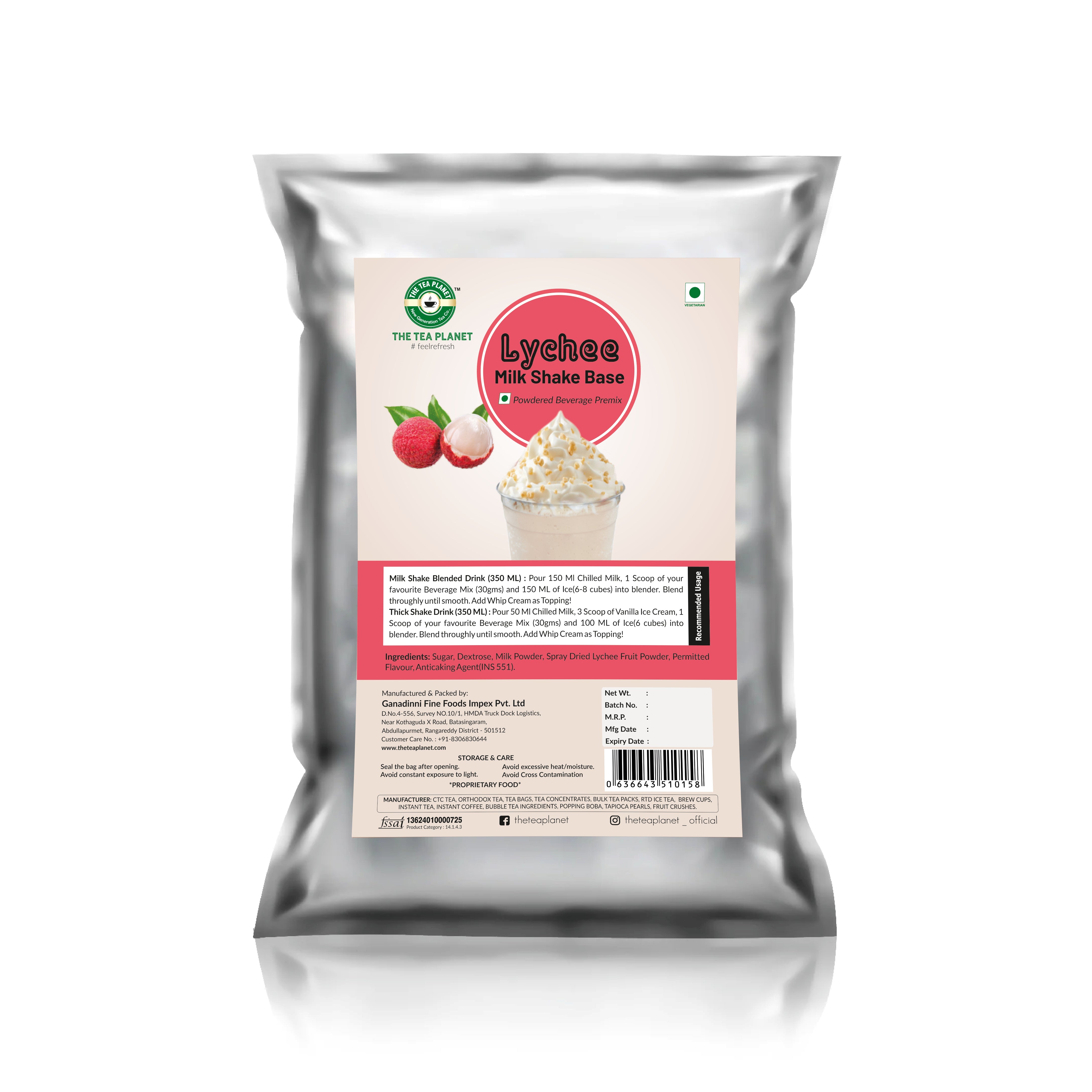 Lychee Milkshake Mix - 1kg