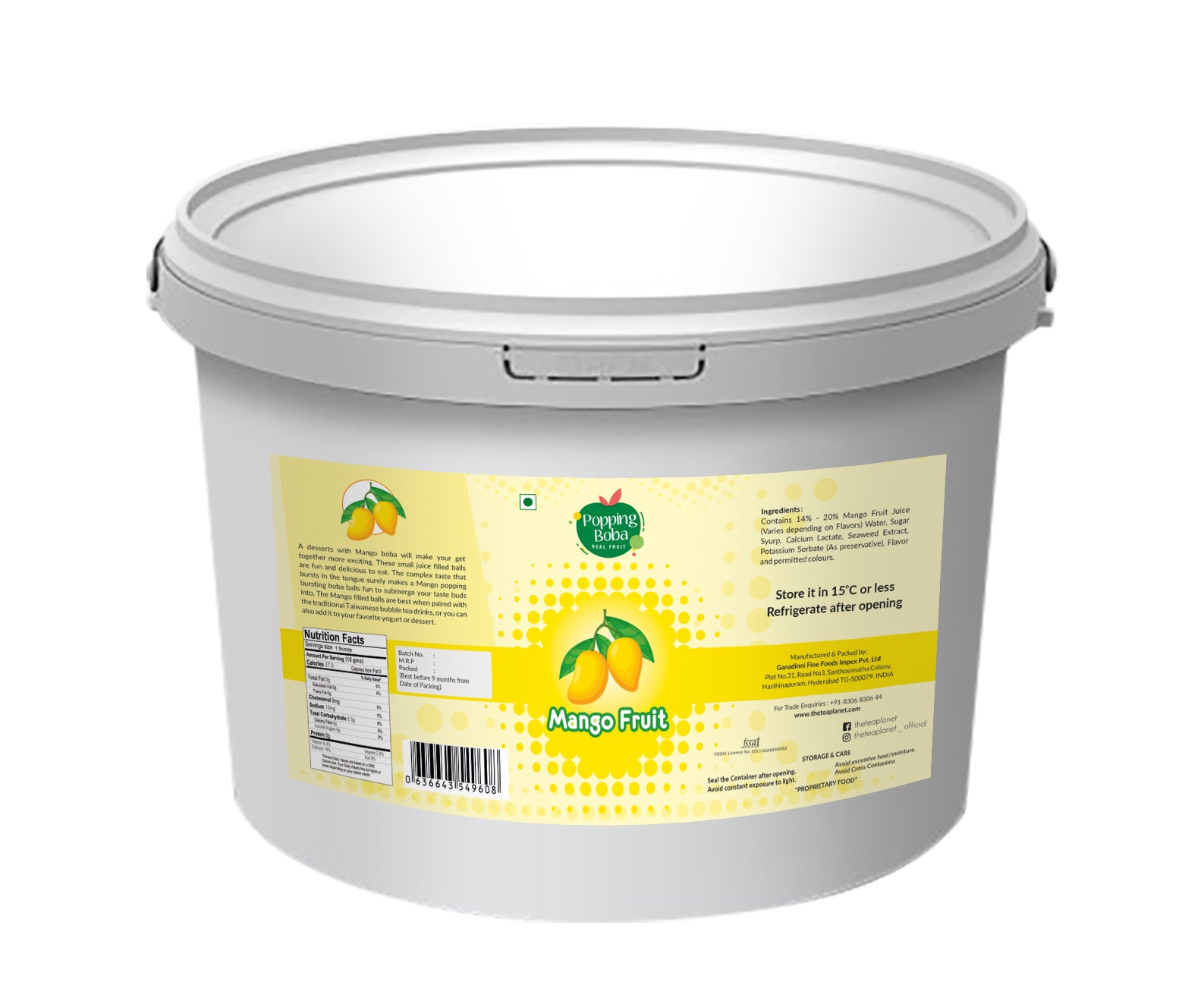 Mango Popping Boba - 2kg