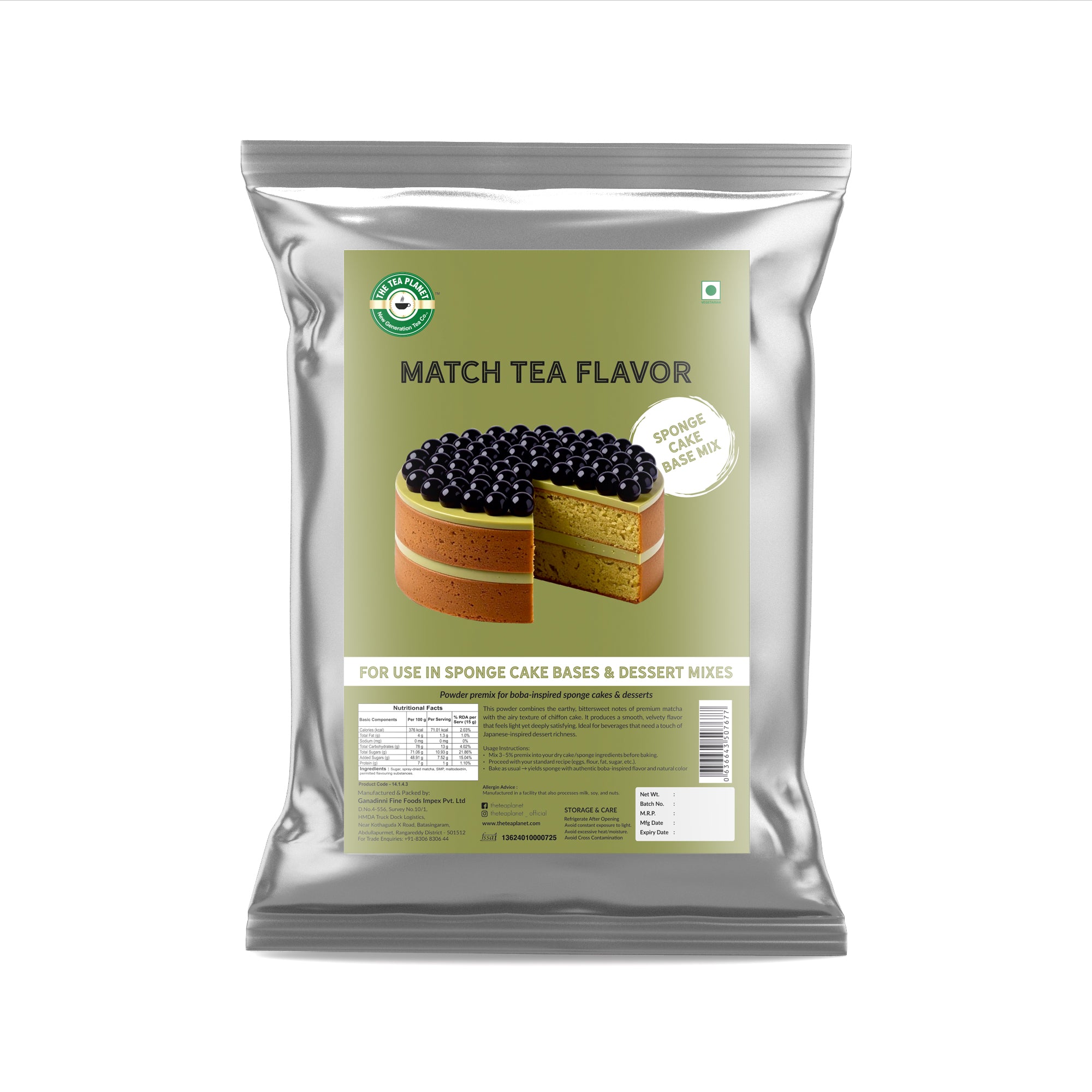 Matcha Tea Flavor – Sponge Cake Base Mix