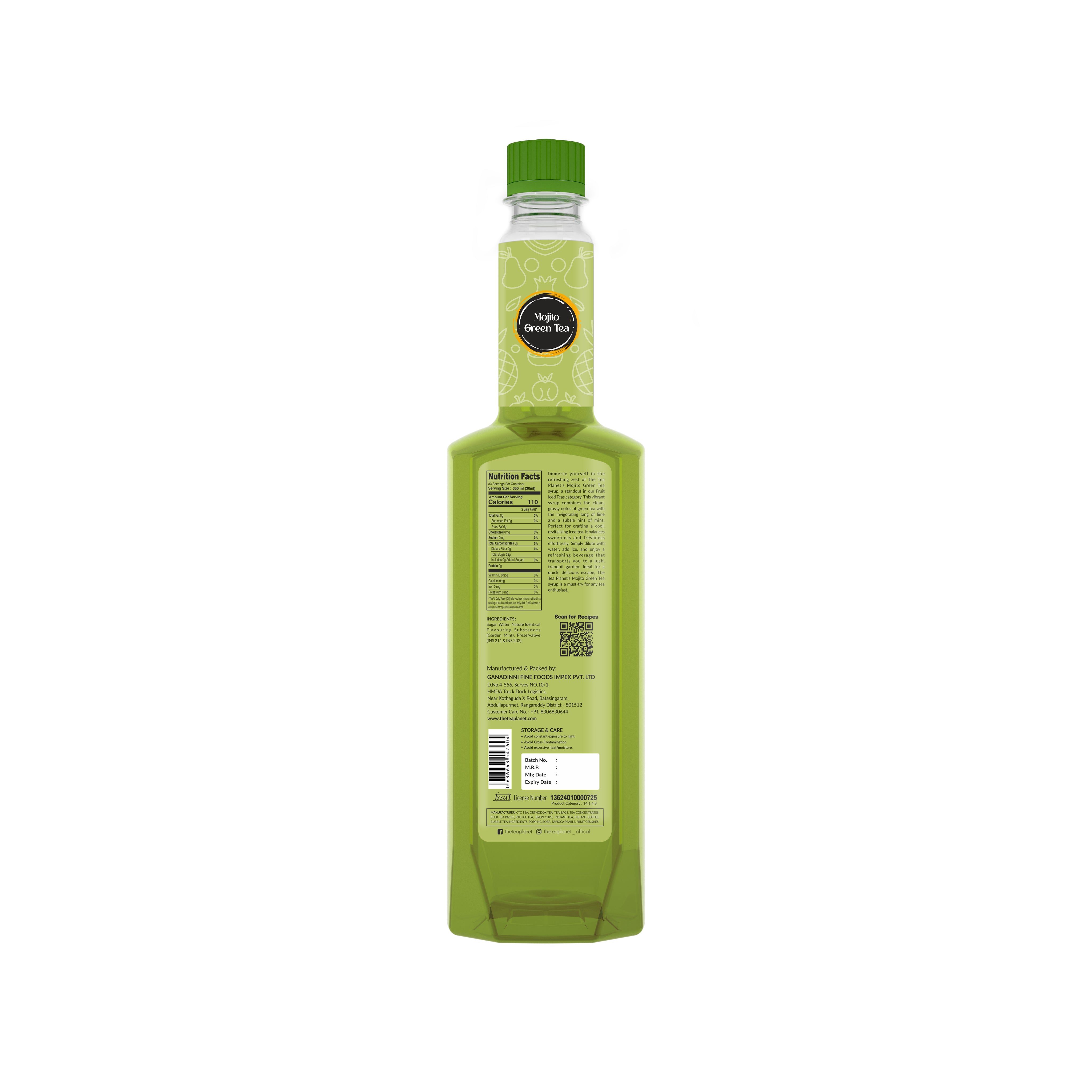 Mojito Green Tea Syrup - 700 ml