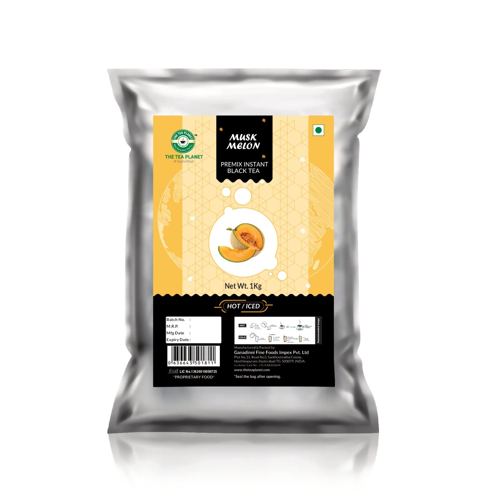 Muskmelon Flavored Instant Black Tea