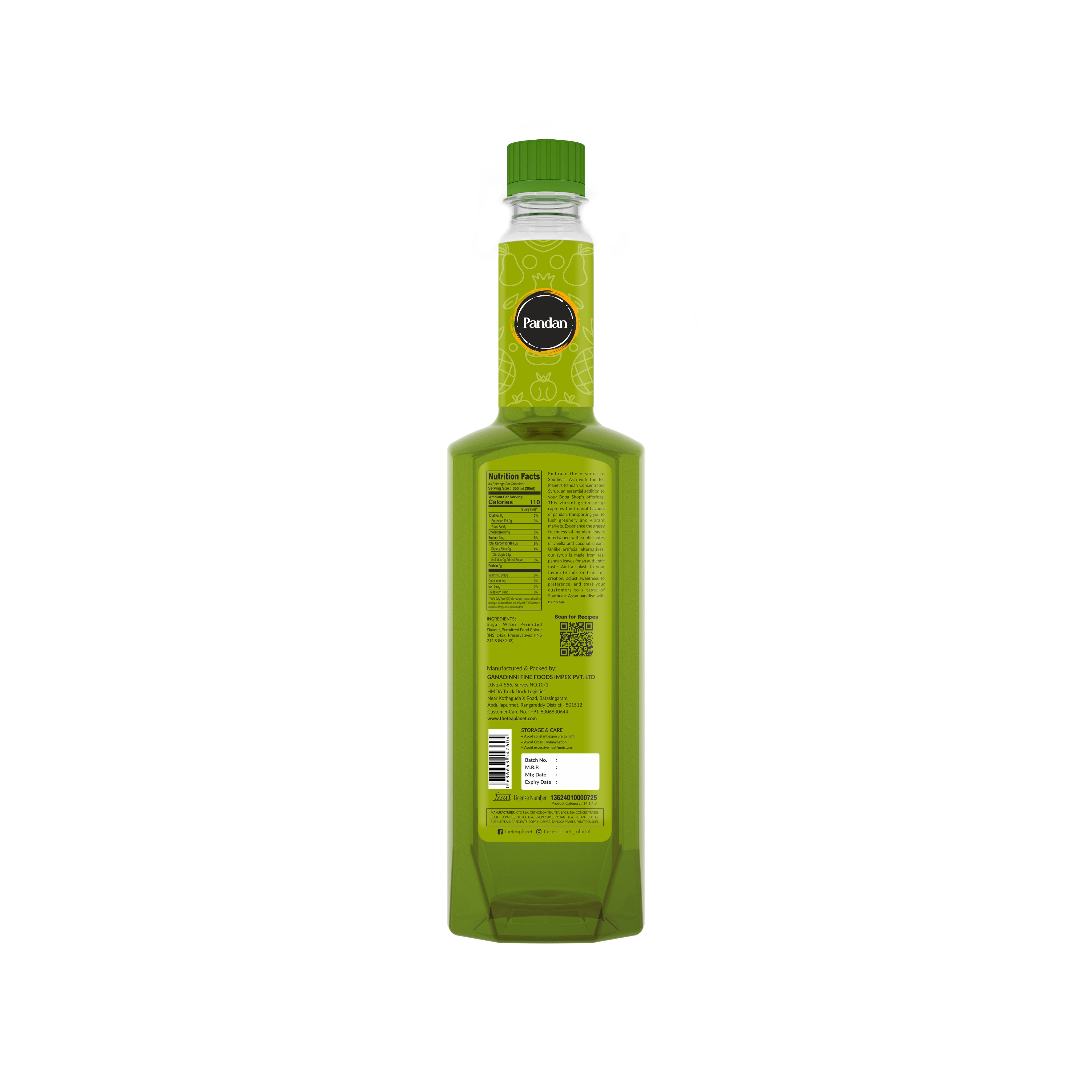 Pandan Syrup - 700 ml