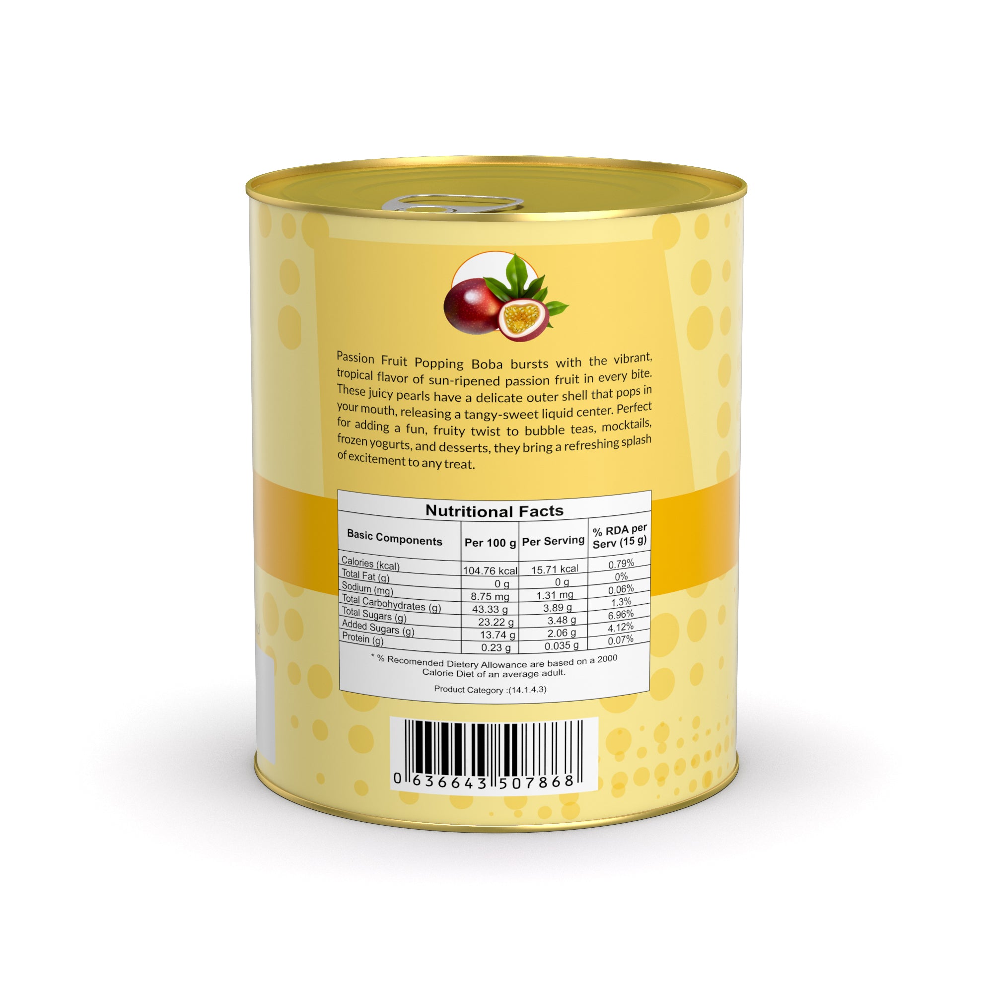 Passion Fruit Popping Boba - 1kg