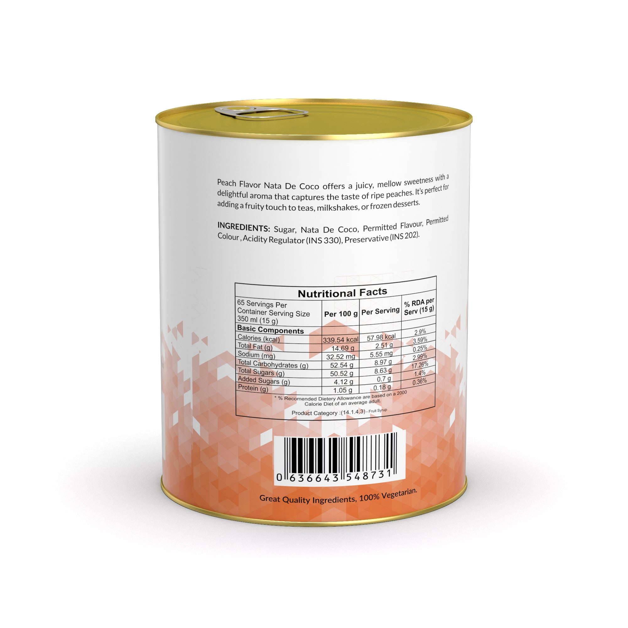 Peach Nata De Coco - 1 Kg