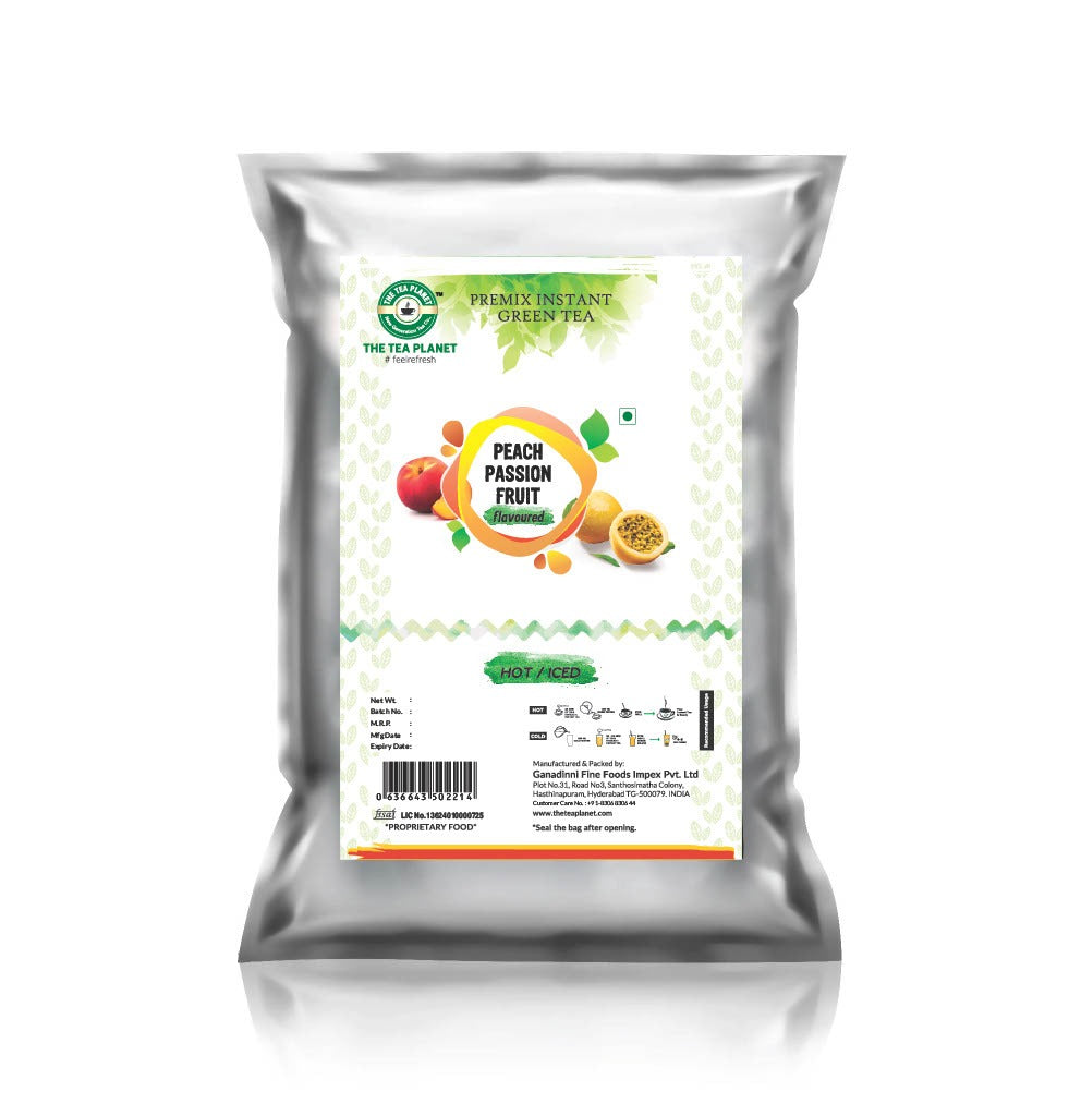 Peach & Passion Fruit Flavored Instant Green Tea