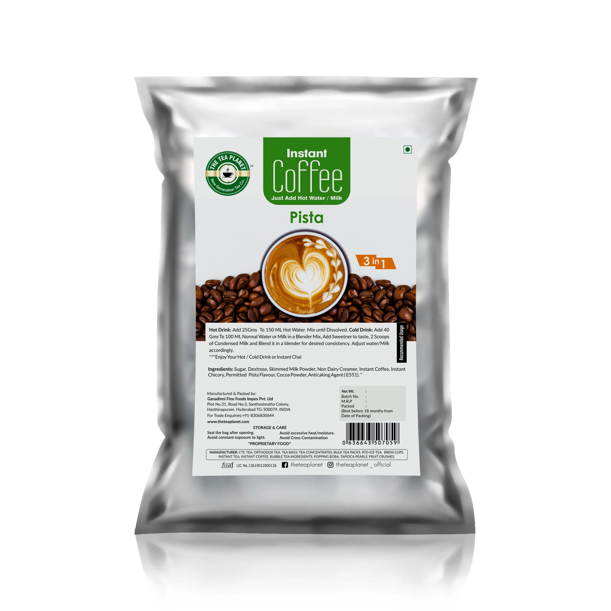 Pista  Instant Coffee Premix (3 in 1) - 1kg