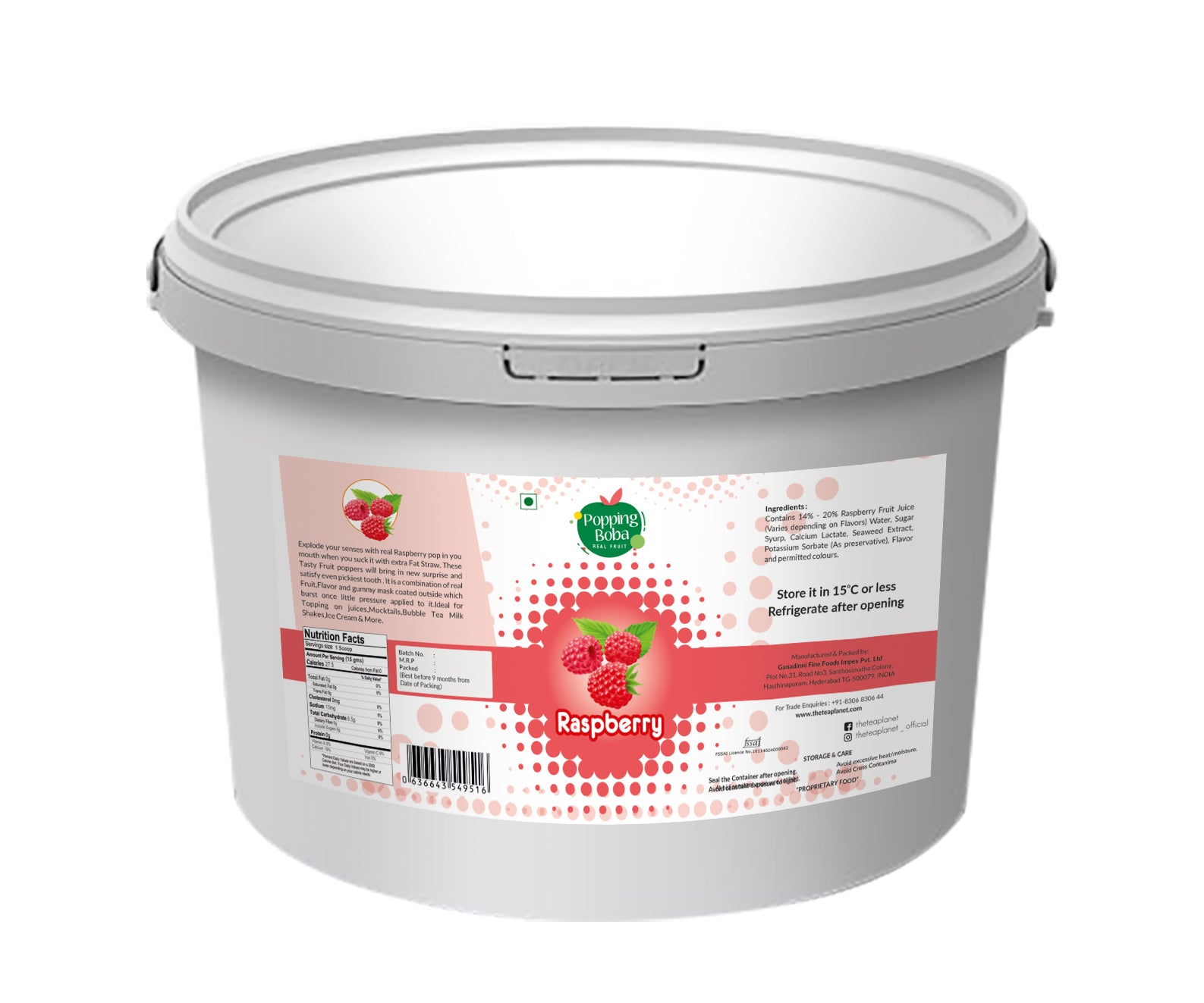 Raspberry Popping Boba - 2kg