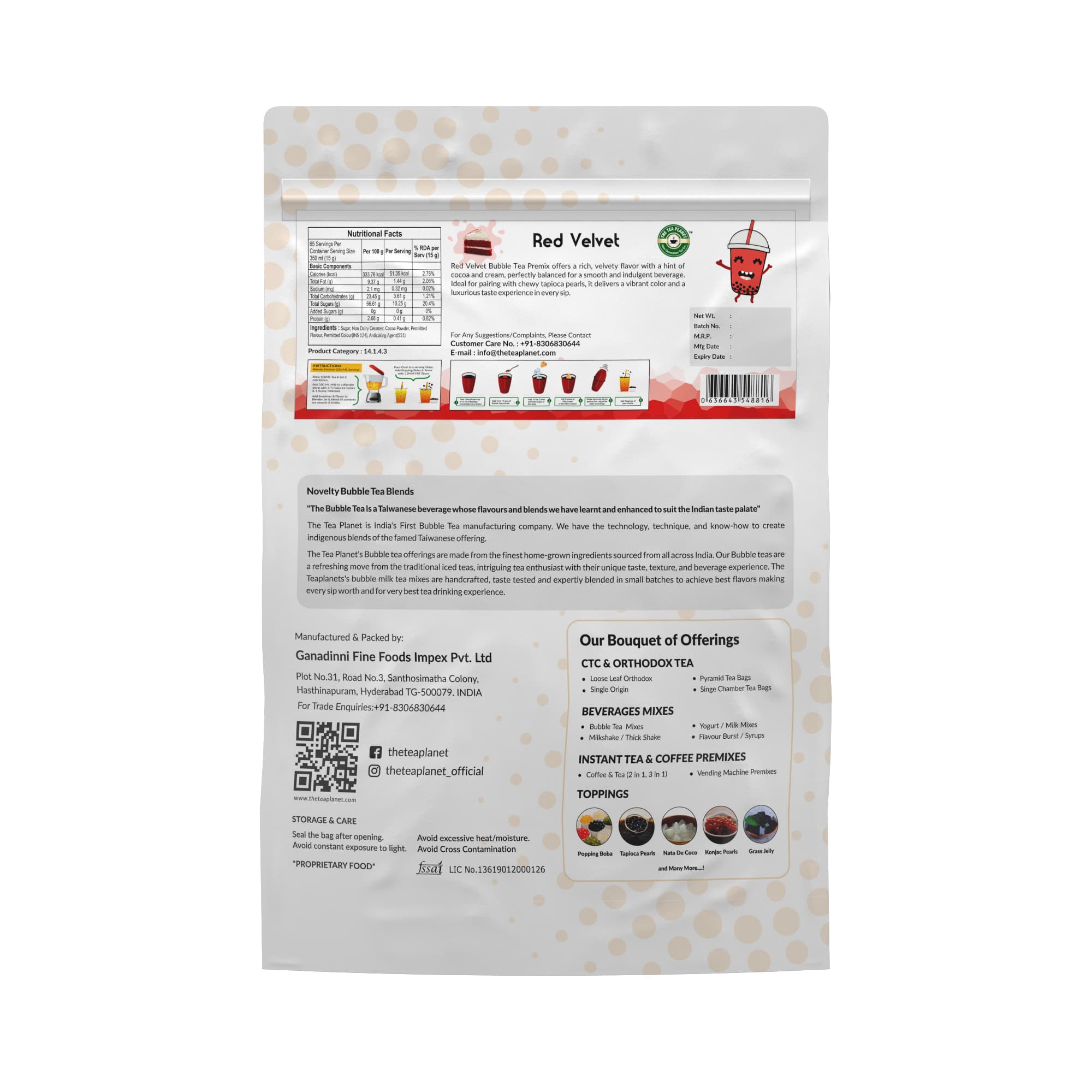 Red Velvet Bubble Tea Premix - 1kg
