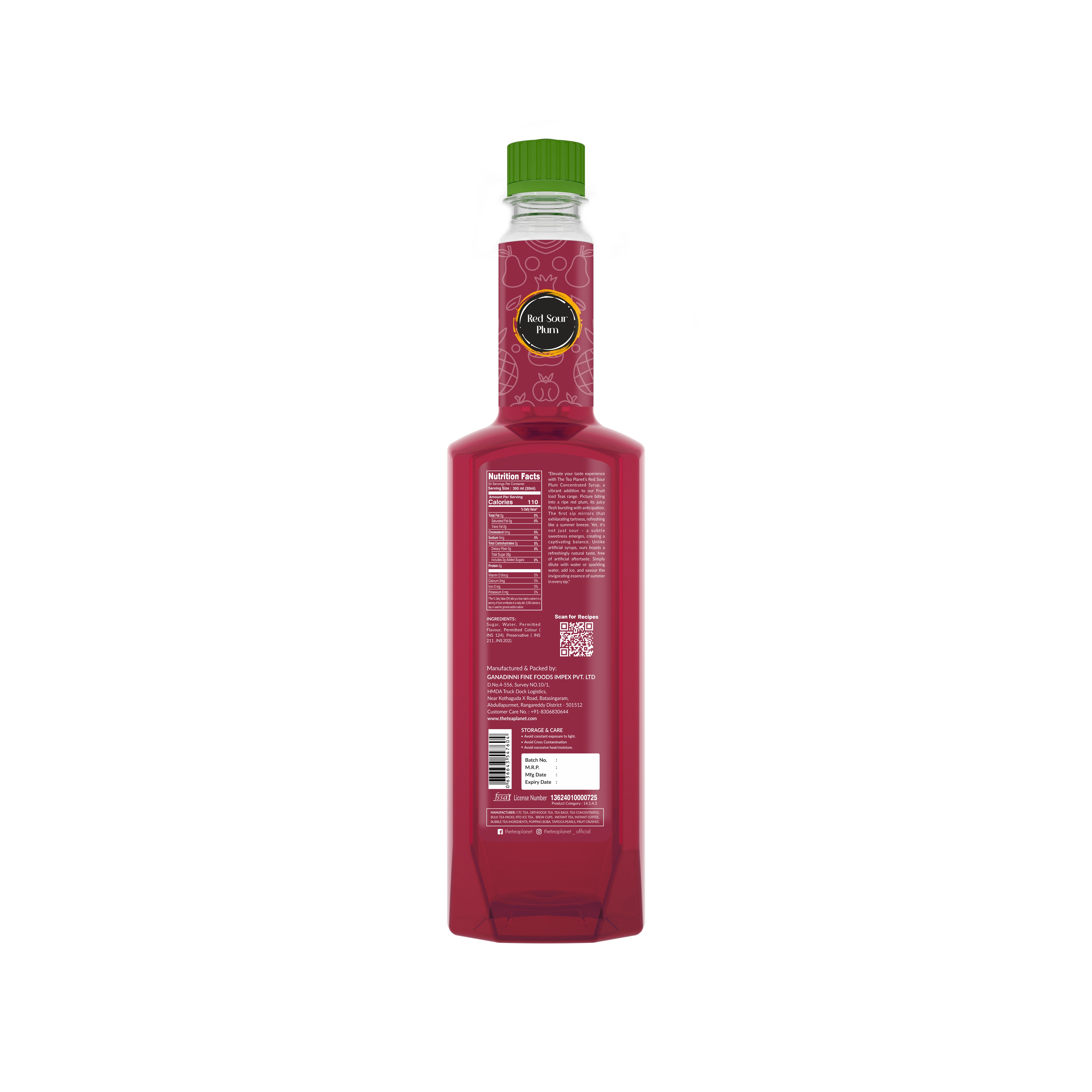 RedSour Plum Syrup - 700 ml