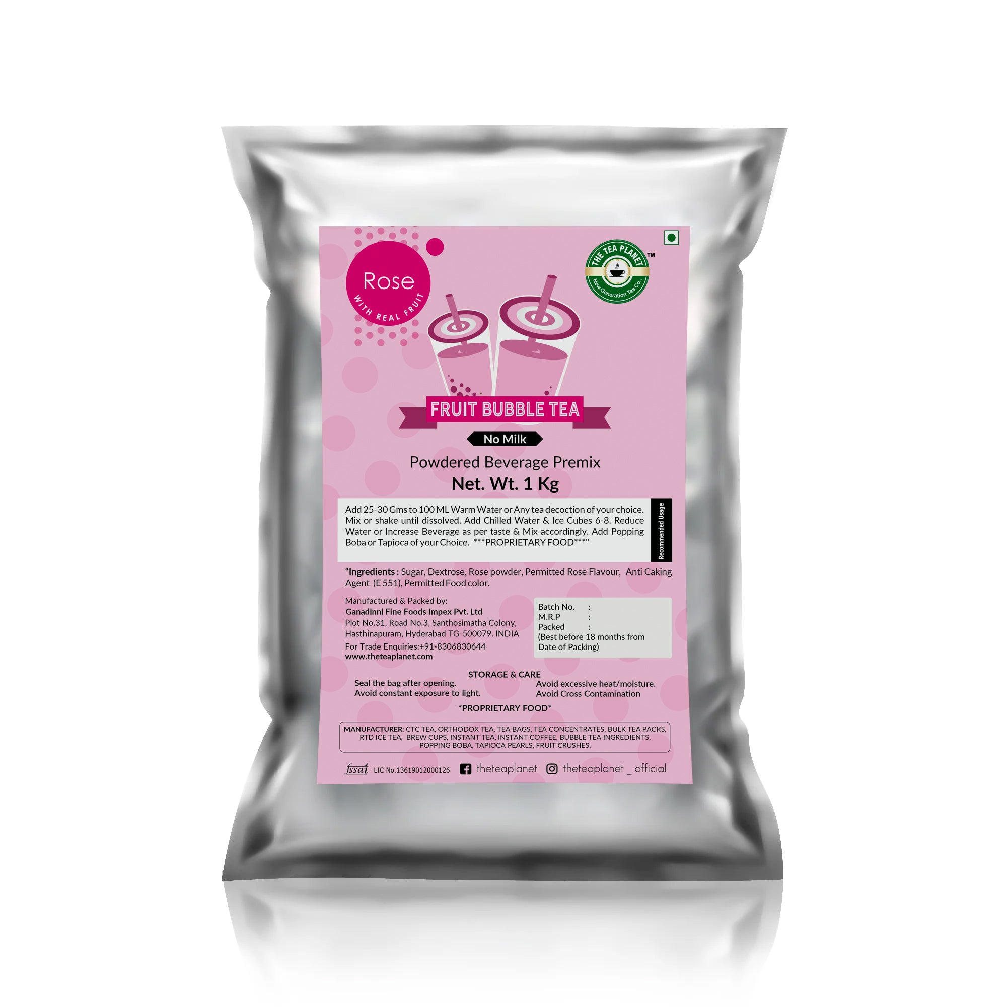Rose Flower Fruit Bubble Tea Premix